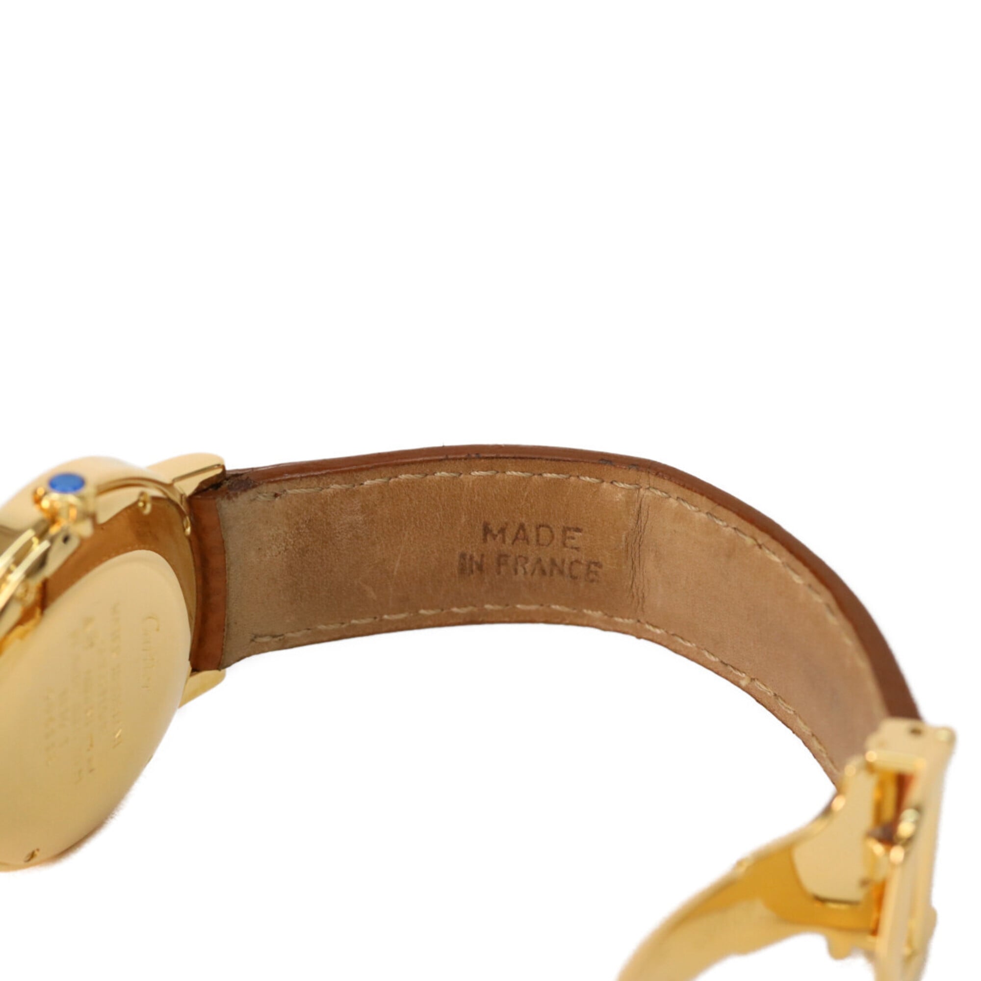 Cartier W1006922 925 Must de Ronde LM Vermeil dameshorloge met kleine secondewijzer, Trinity-ontwerp, goudkleurig met ivoorkleurige wijzerplaat