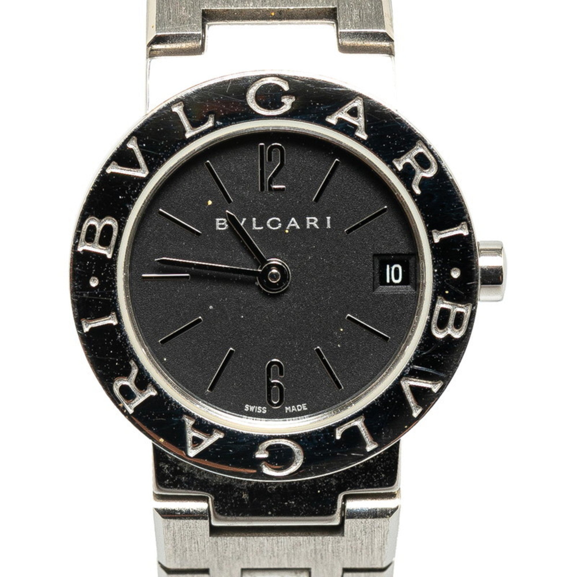 BVLGARI Watch BB23SS Quartz Black Dial Stainless Steel Women's