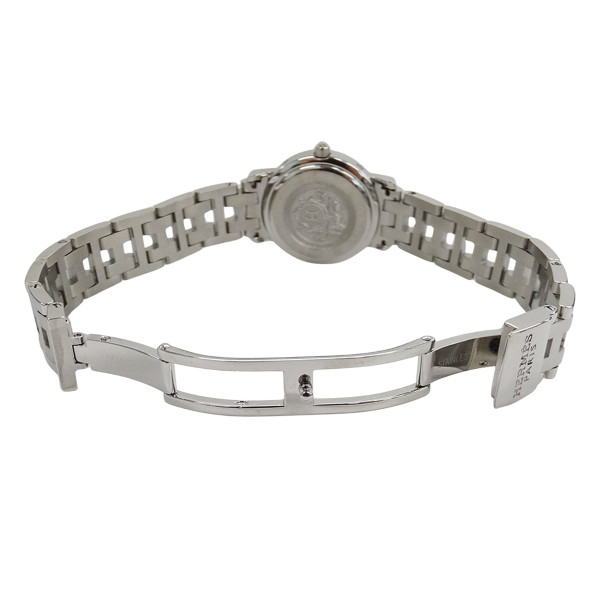 Hermes HERMES Women's Watch, Clipper Date, Quartz, Stainless Steel (SS), CL4.210, Silver & Black