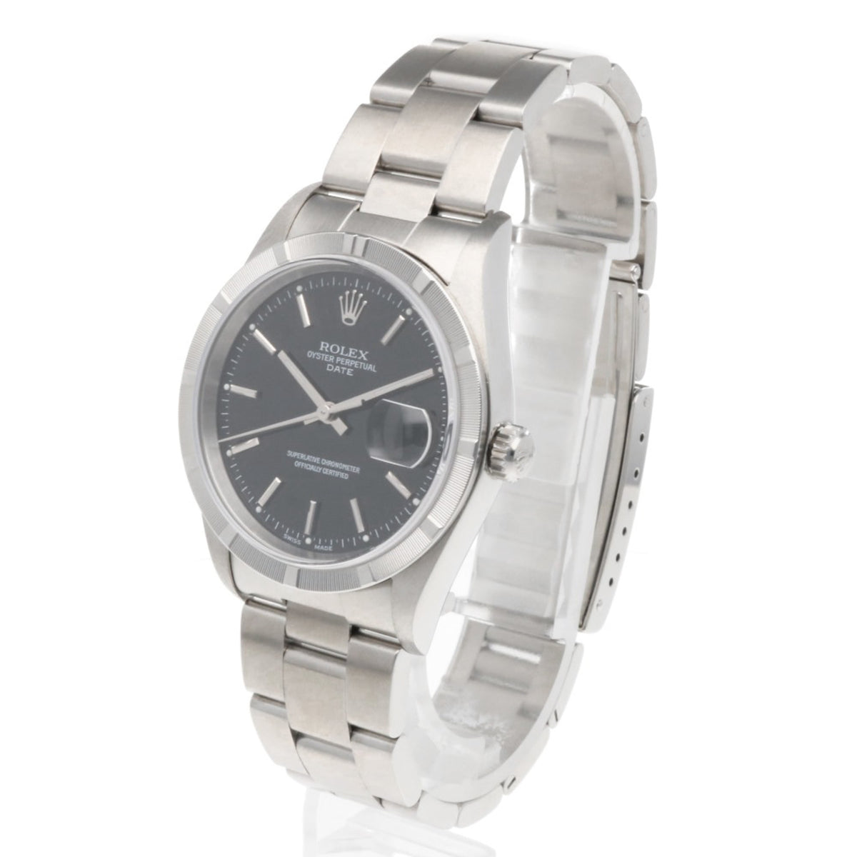 Montre Rolex Date Oyster Perpetual 15210 Noir cadran 34 mm