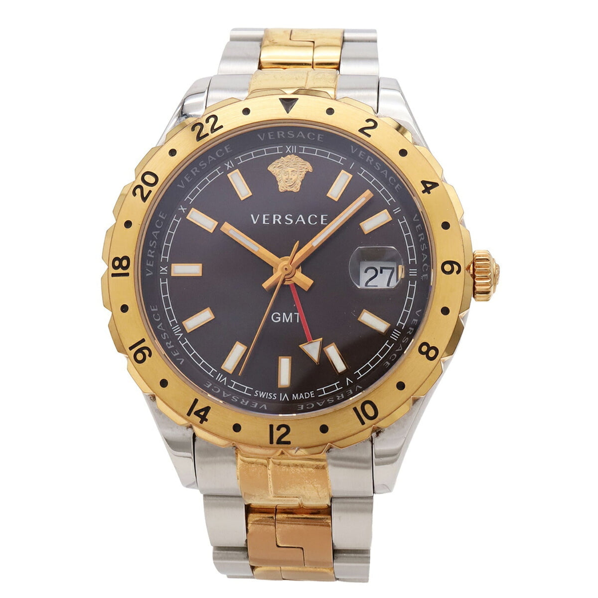 Montre Versace Helenium Gmt Medusa Date 11040015 Noir Cadran 42 mm