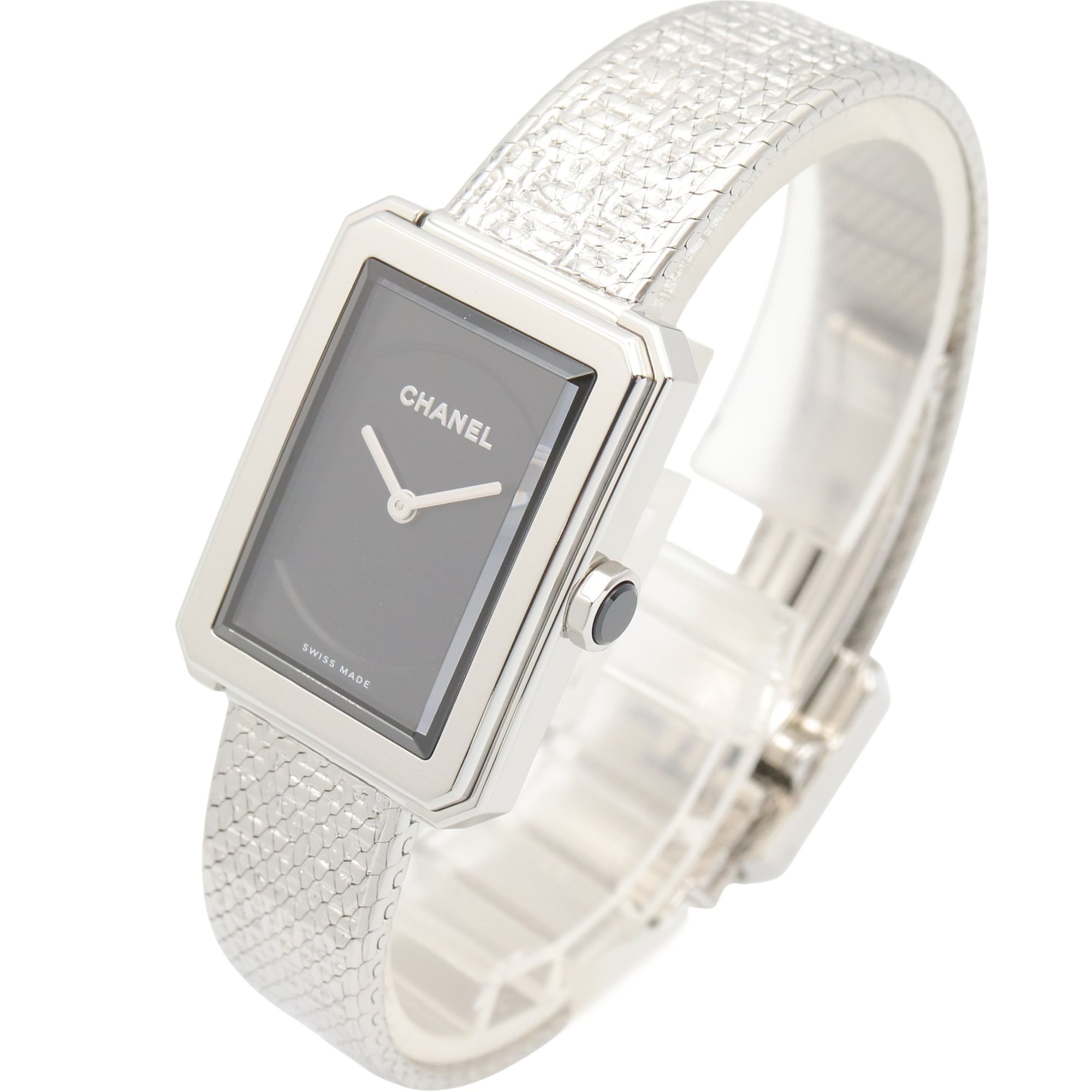 Chanel Boyfriend Tweed Watch, Stainless Steel, Women's, Black, H4876