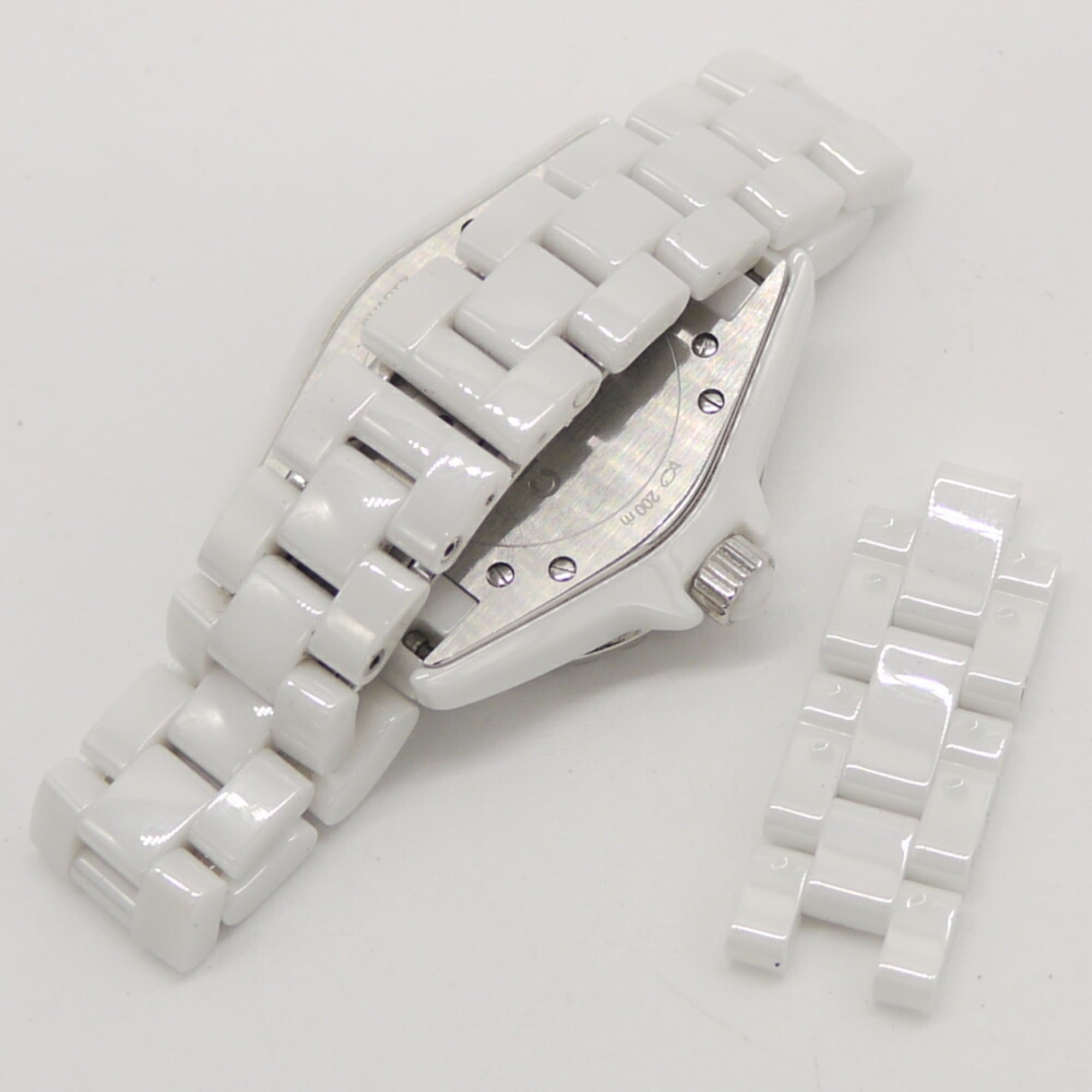 CHANEL J12 quartzhorloge van wit keramiek met wijzerplaat H0968