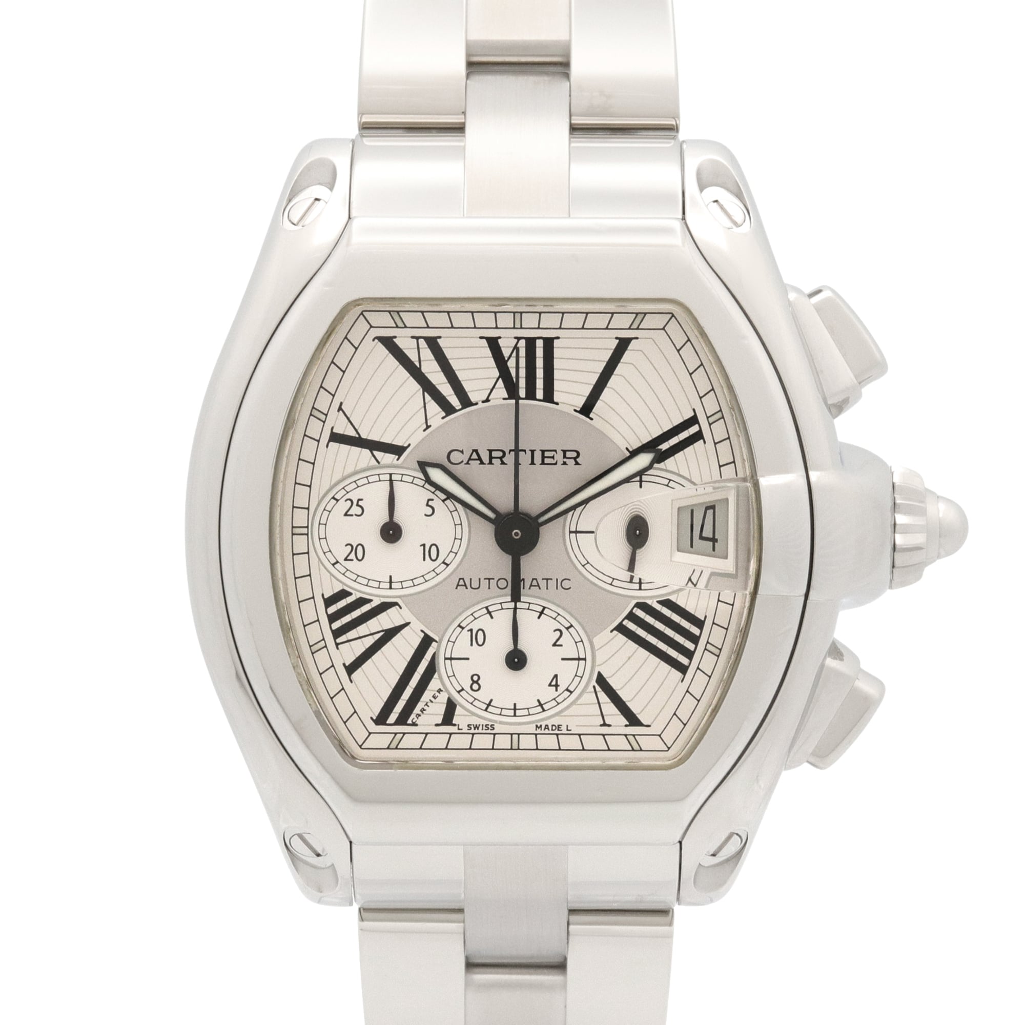Cartier Roadster W62019X6 Silver Dial Stainless steel 42mm Watch