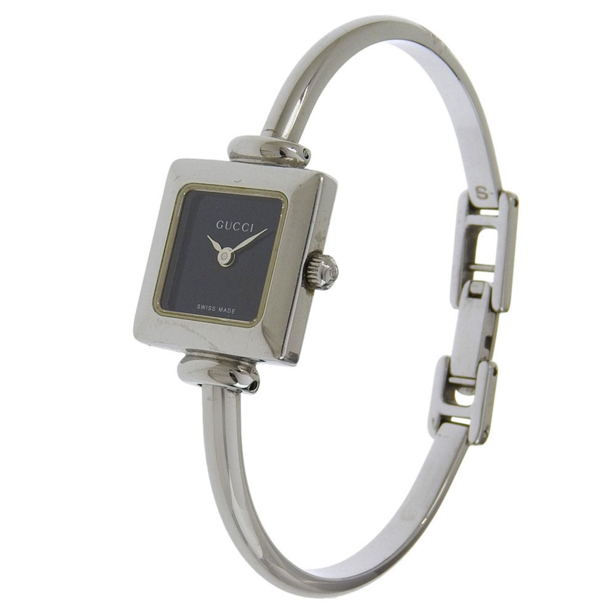 Gucci 1900L Stainless Steel Quartz Analog Watch with Black Dial for Women