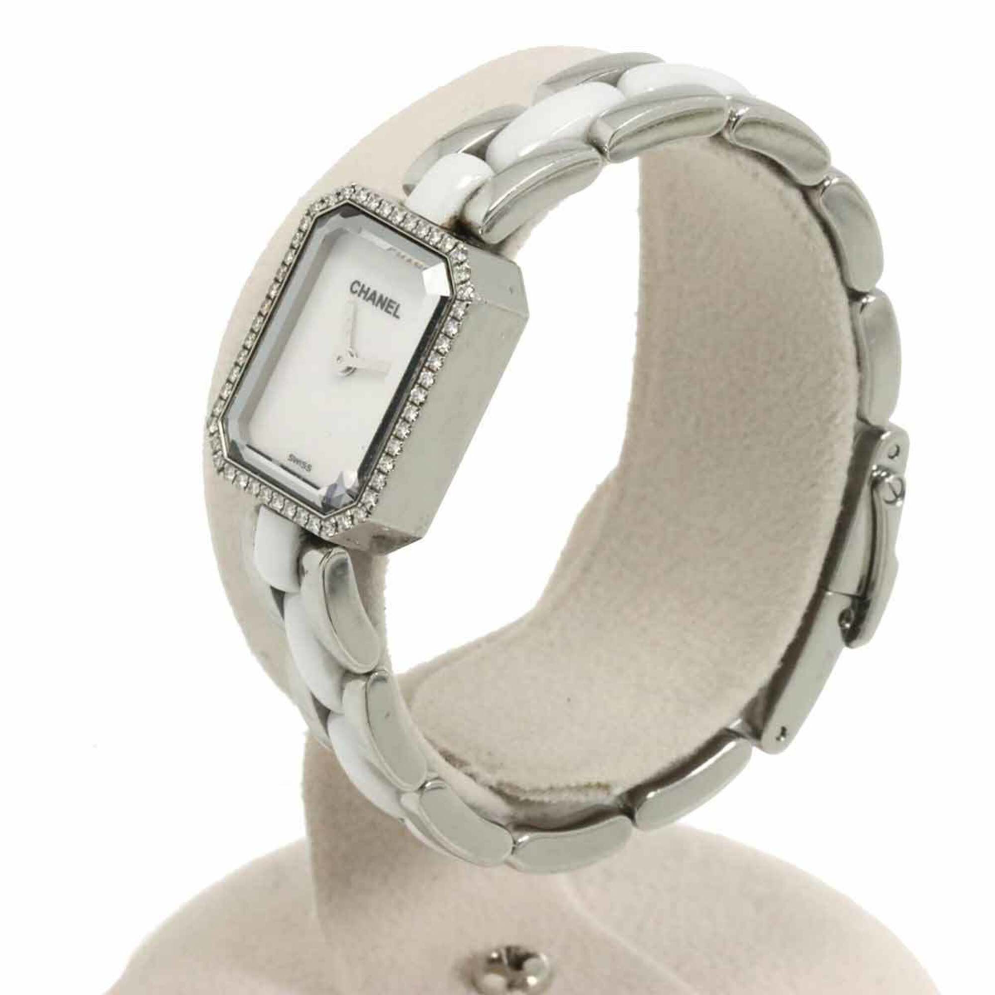 Chanel Premiere H2132 Wo Diamond Bezel White Ceramic Quartz