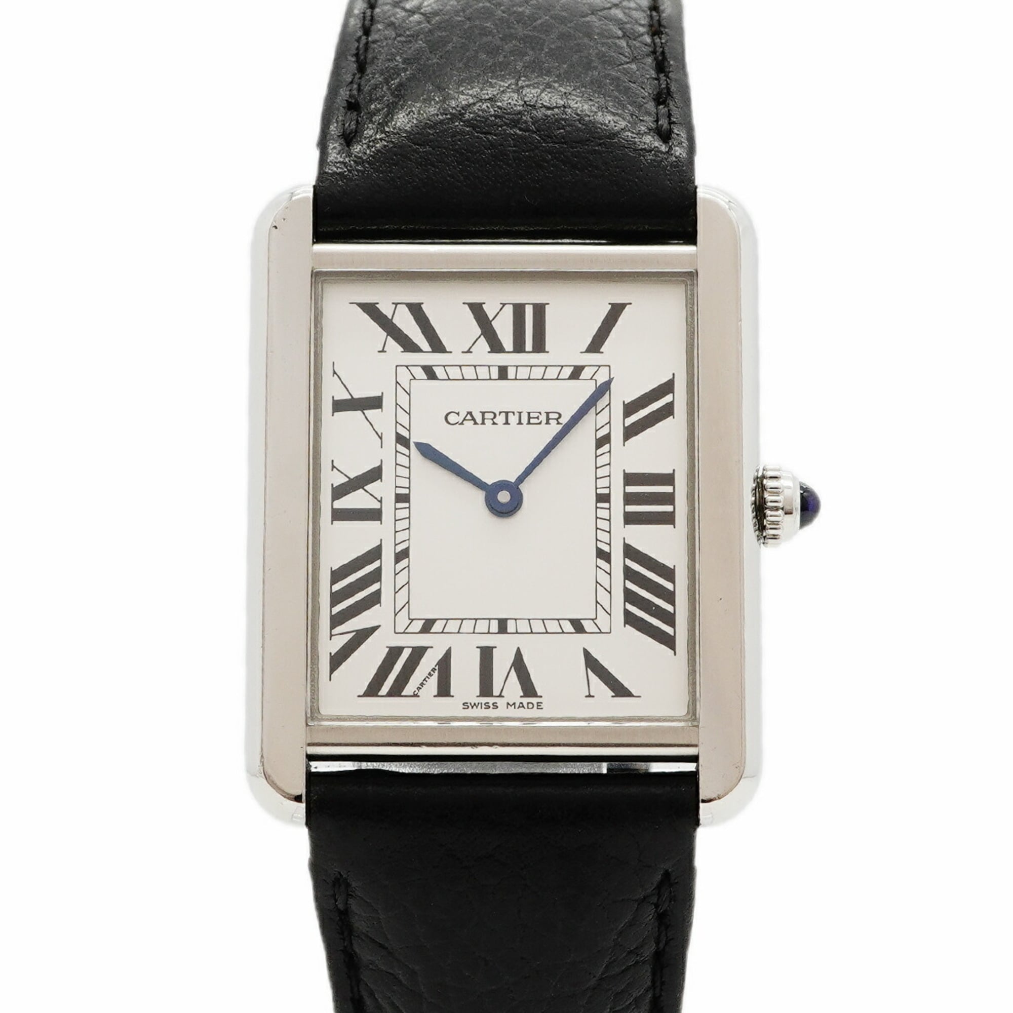 Cartier Tank Solo LM WSTA0028 Silver Dial Men's Watch