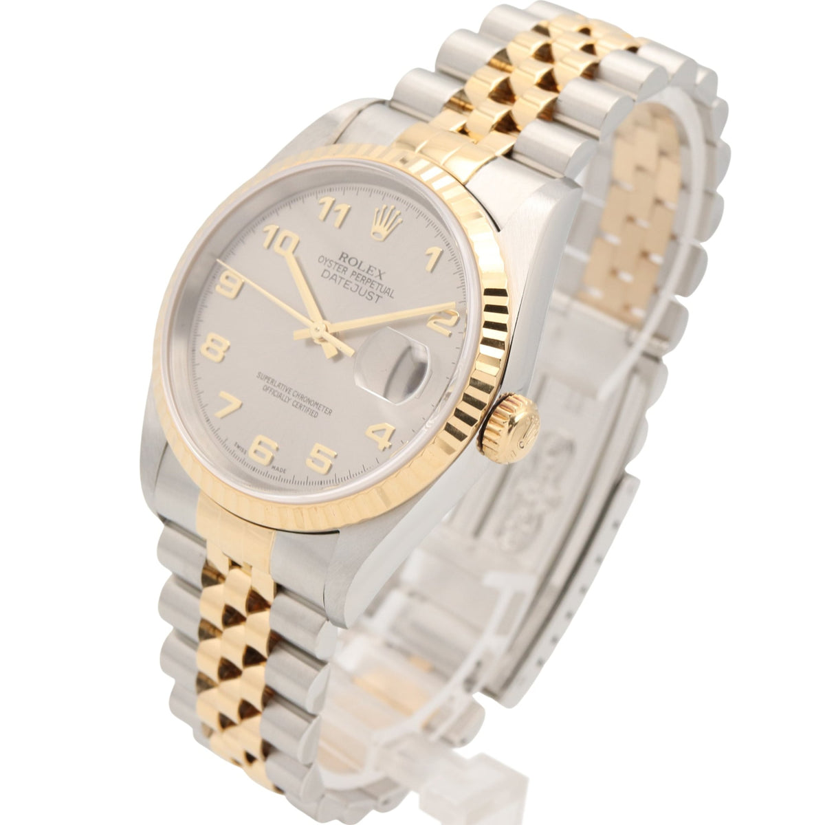 Rolex Datejust K-serie 18K (16233, grijze wijzerplaat, 36 mm) horloge