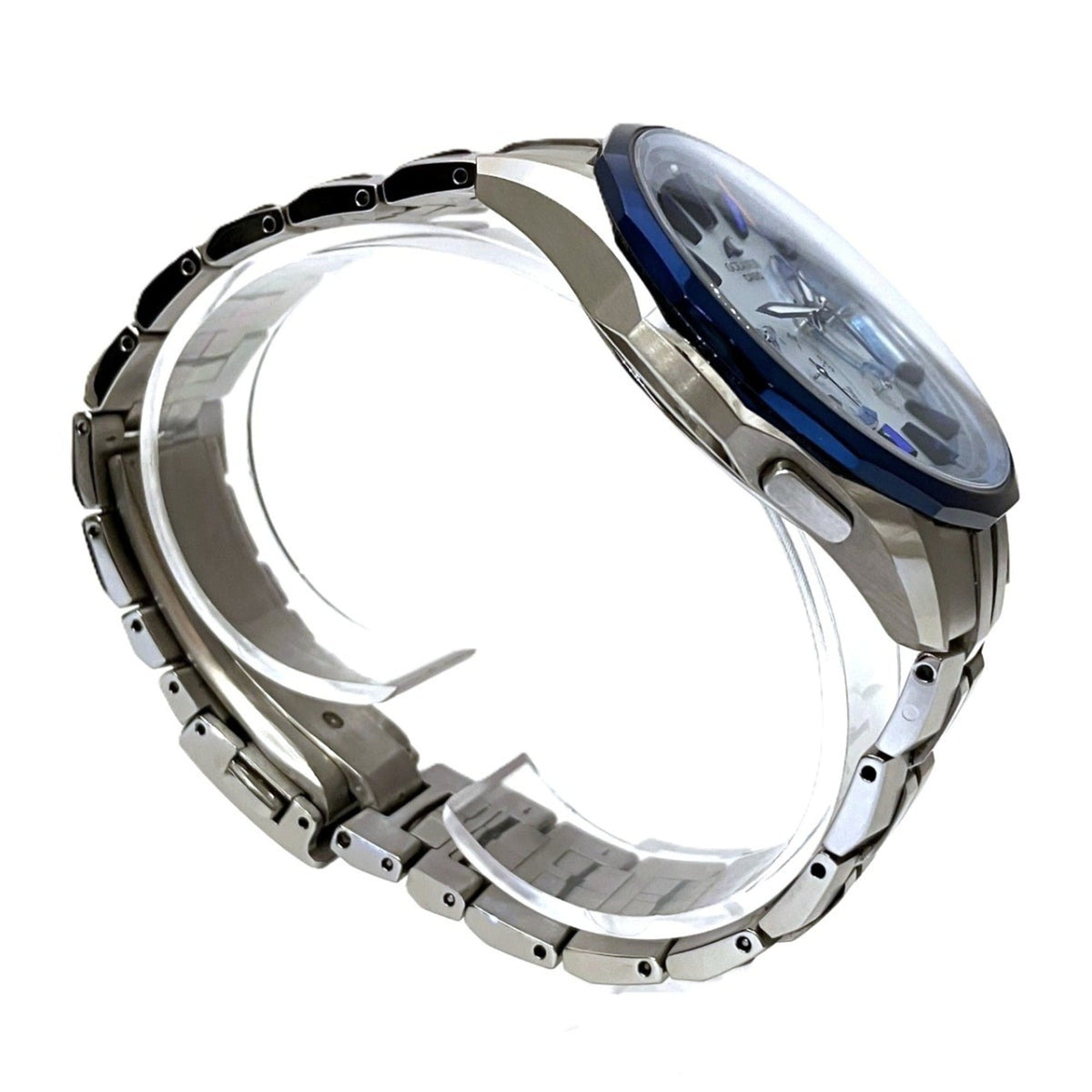 Montre Casio Oceanus Manta OCW-S3400, cadran bleu, 42 mm