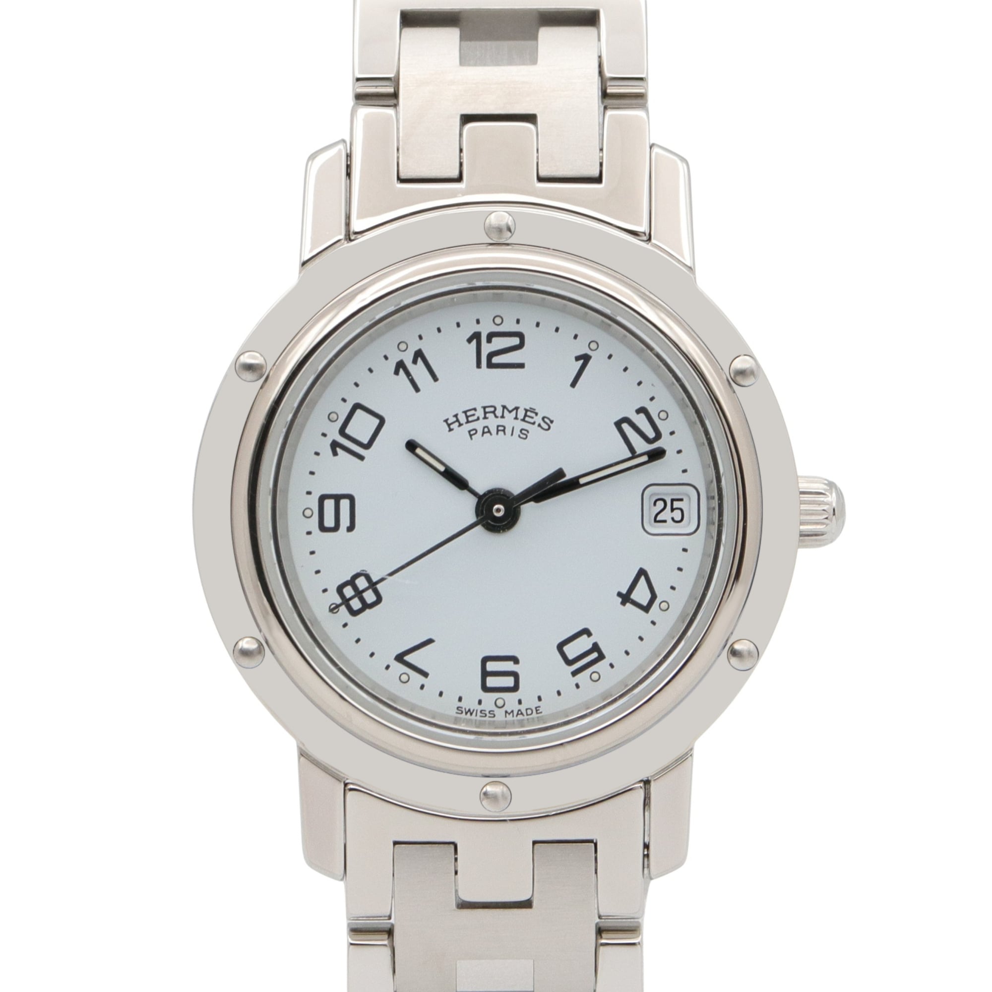 Hermes Clipper CL4.210 Horloge met witte wijzerplaat, 24 mm
