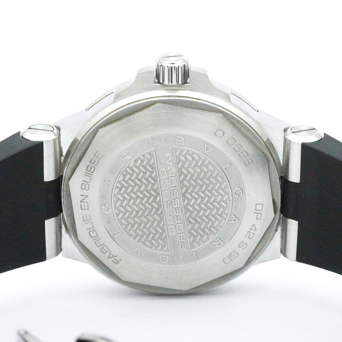 Bvlgari Diagono DP42SSD horloge met zwarte wijzerplaat, 42 mm