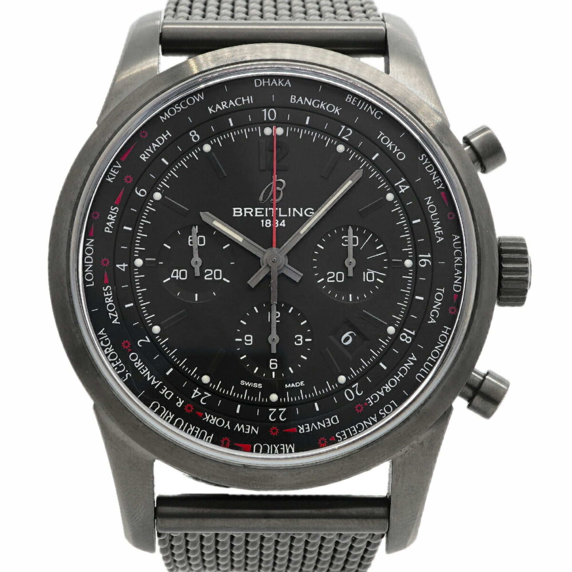 Breitling Transocean Unitime Pilot Limited Edition (1000 pieces) MB0510 Black Dial Men's Watch
