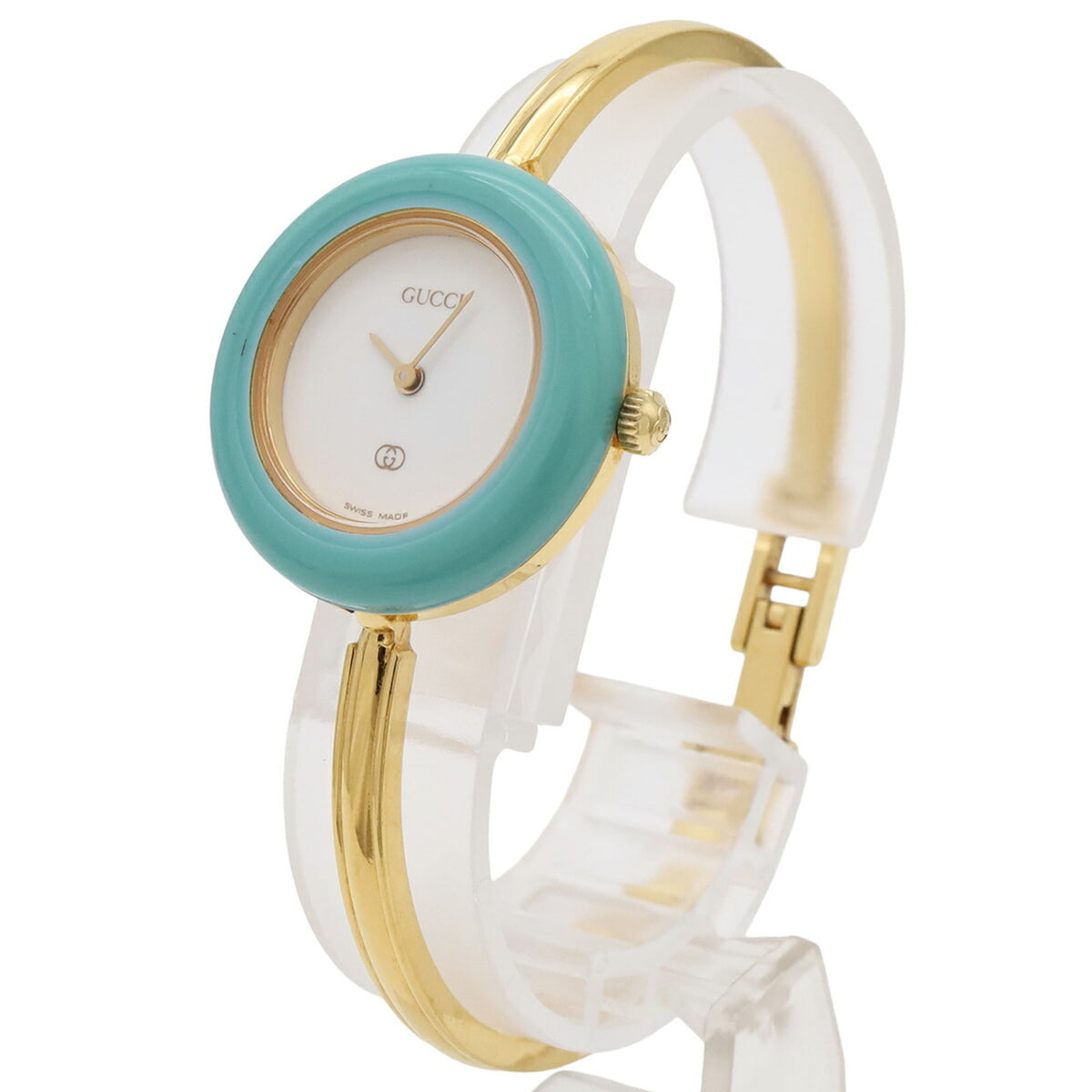 Gucci Change Bezel 1100-L horloge met witte wijzerplaat, 26 mm