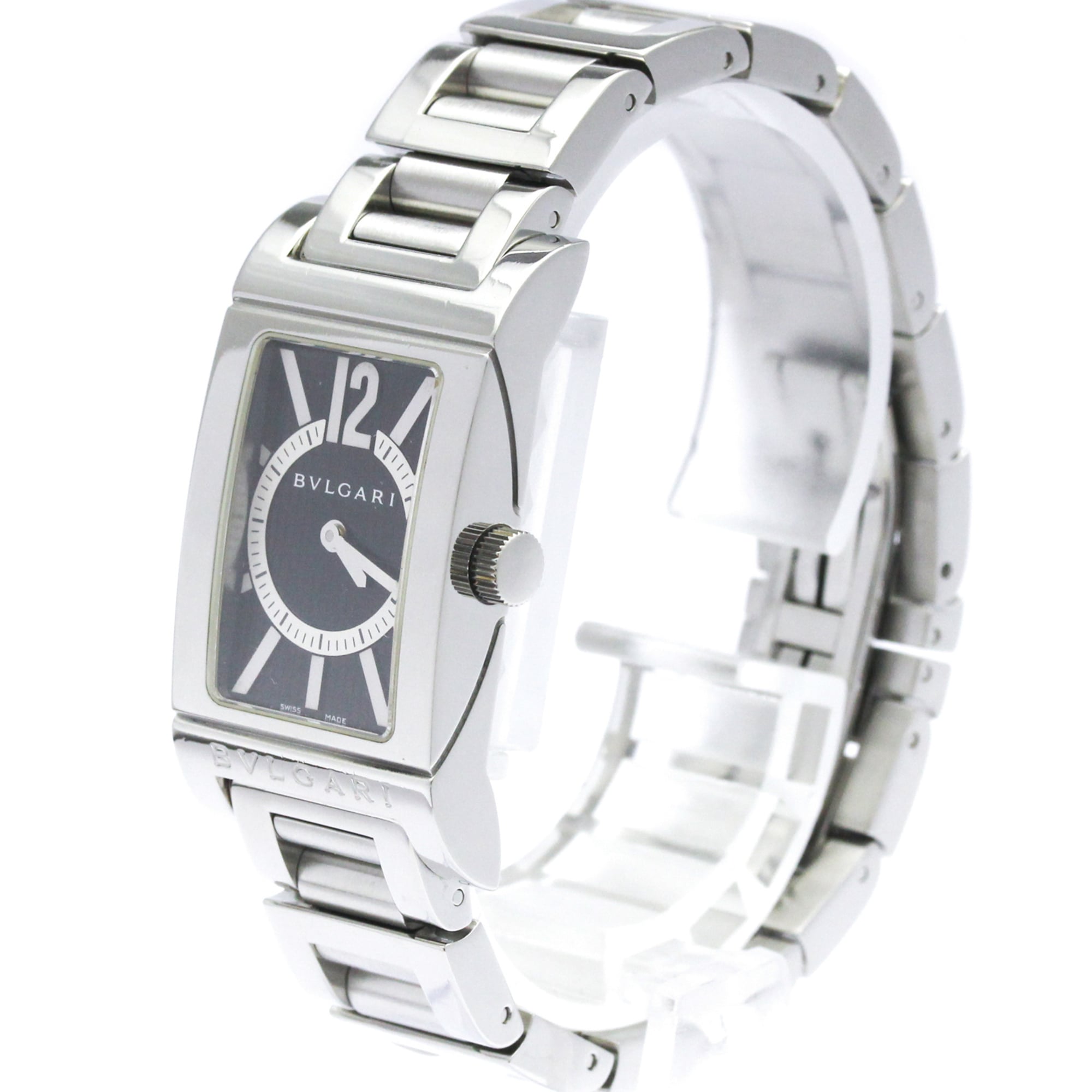 BVLGARI Rettangolo Stainless Steel Quartz Ladies Watch RT39S Polished