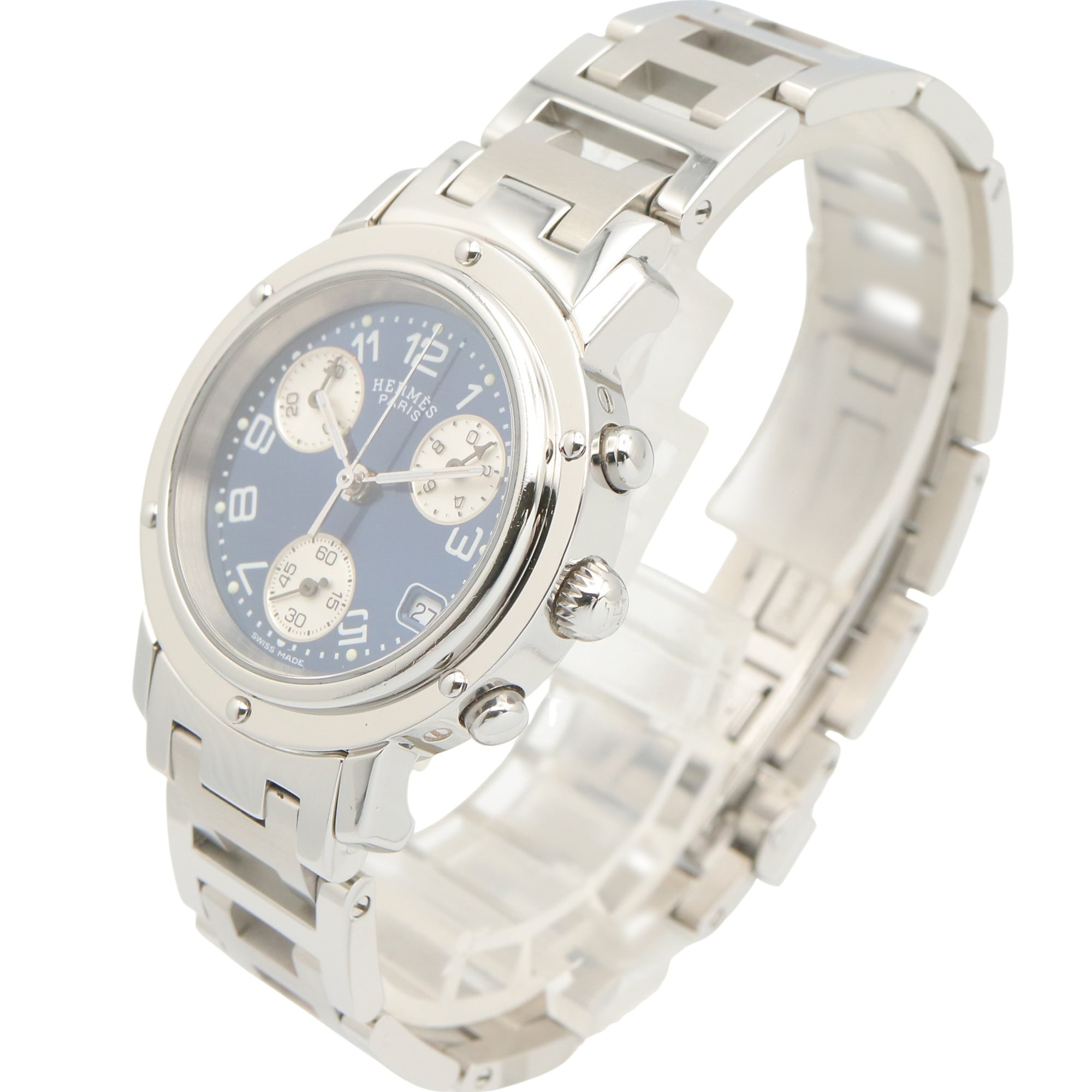Hermes Clipper Chrono Watch, Stainless Steel, Boys' Size, Blue, CL1.310