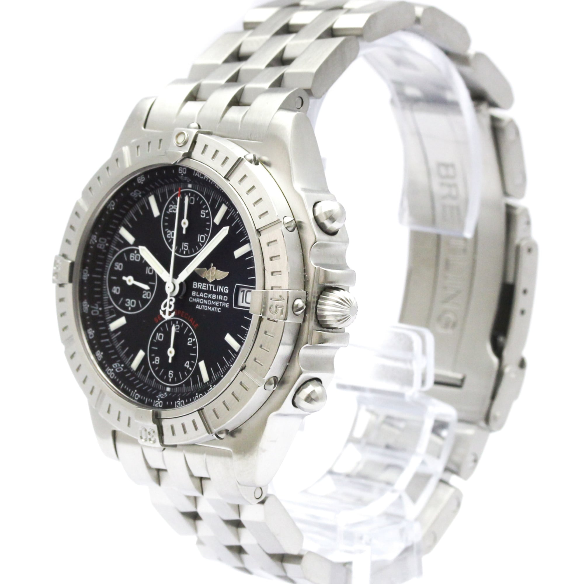 BREITLING Chronomat Black Bird Steel Automatic Watch A13353 Polished