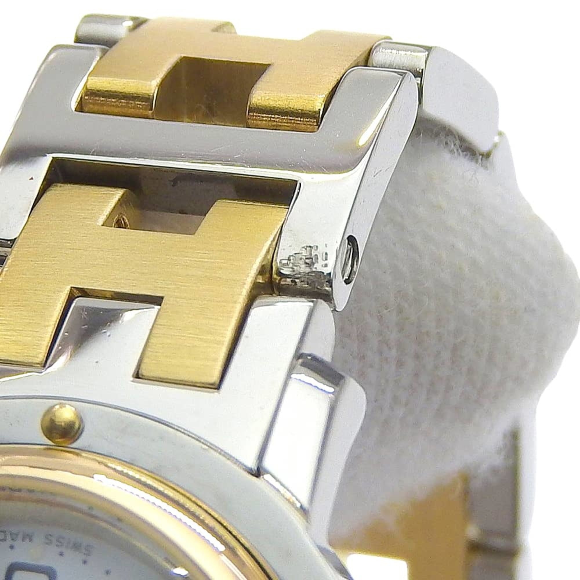 Montre Hermes Clipper CL3.240, acier inoxydable, Quartz, analogique, cadran Blanc, pour femme.