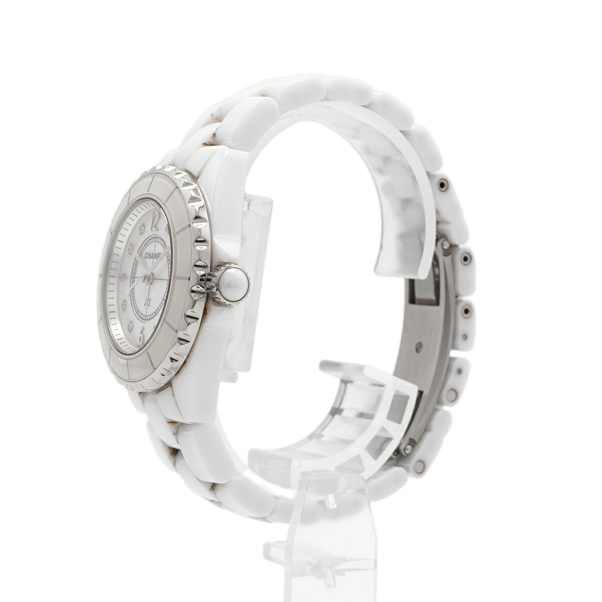 Chanel J12 8P Diamond H2422 White Dial 34mm Watch