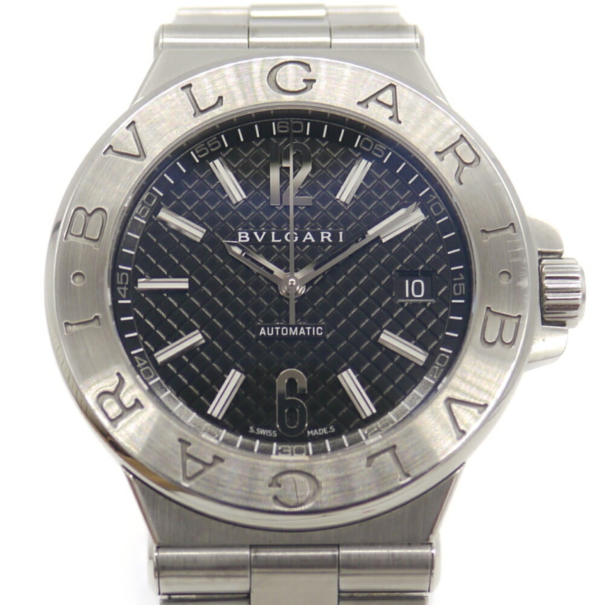 Bulgari Diagono Date DG40S Automatic Black Dial Watch