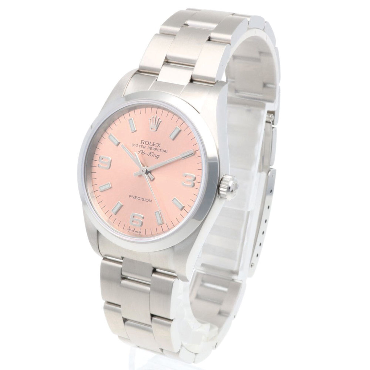 Rolex Air-King Oyster Perpetual 14000M Pink Dial 34mm Watch