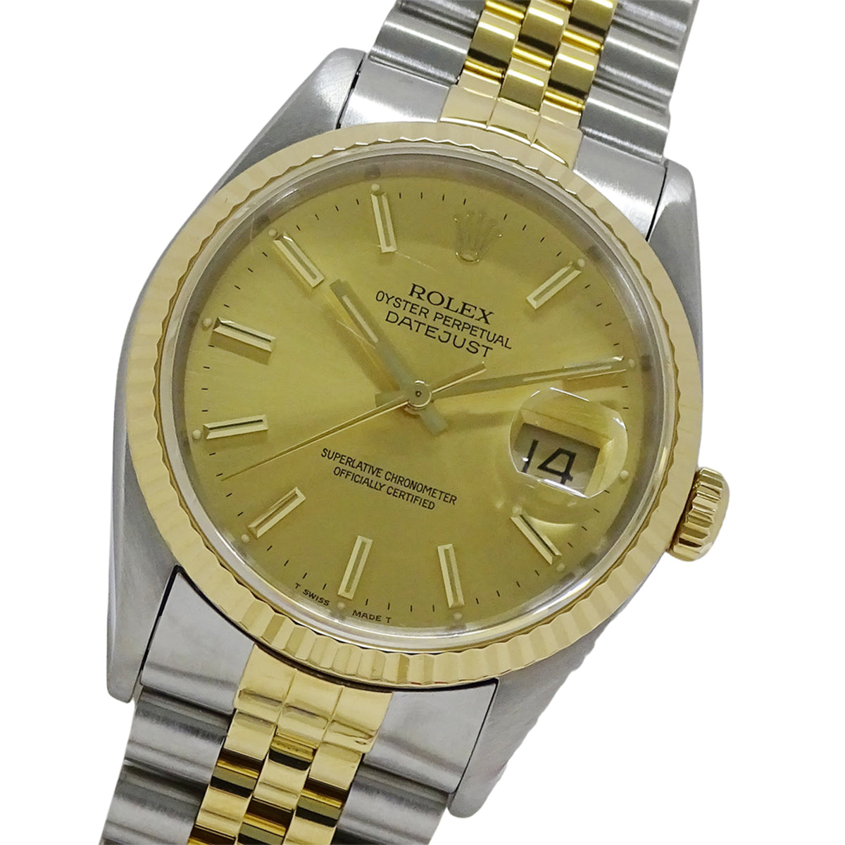 Rolex Datejust 16233 Gold Dial 35mm Watch