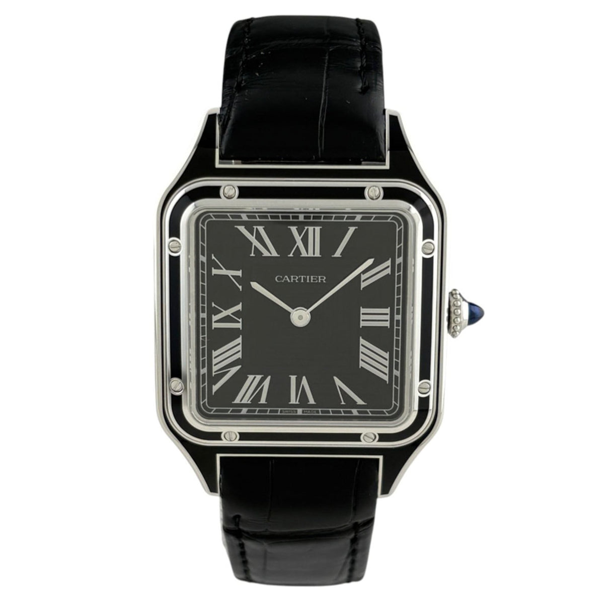 Cartier Santos Dumont LM WSSA0046 Schwarz Zifferblatt 32 mm Uhr
