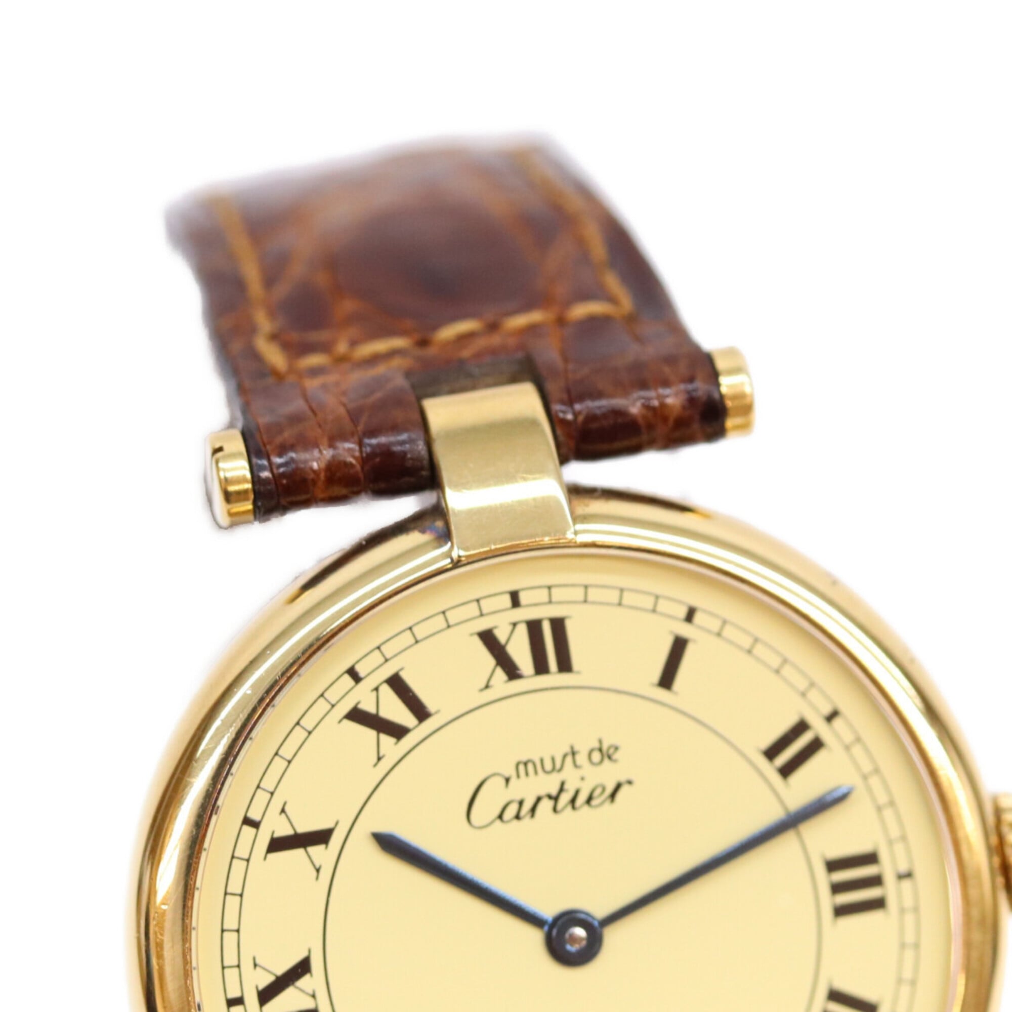 Cartier 90s 925 Must VendÃ´me Vermeil LM Quartz Gold with Ivory Dial Ladies