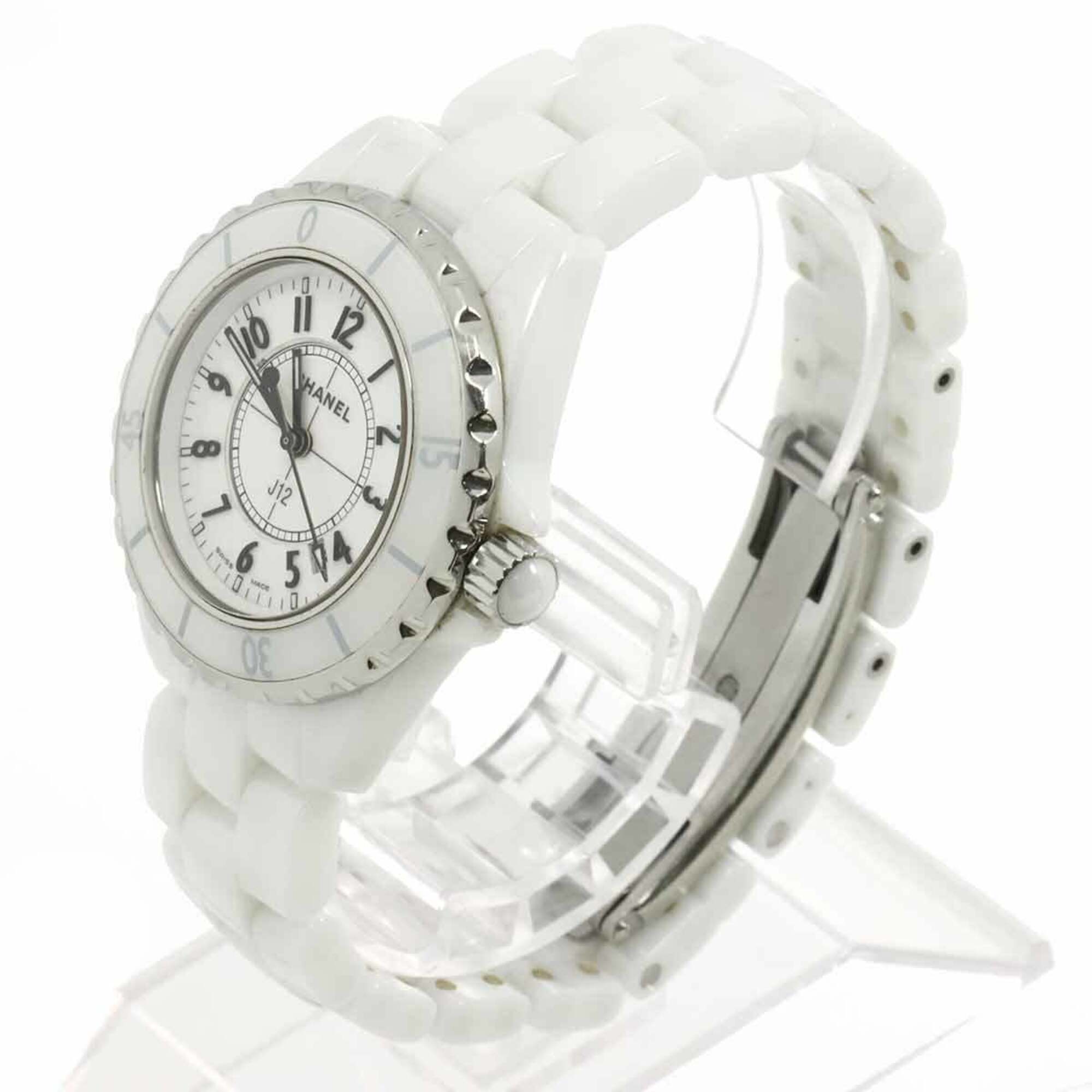 Chanel J12 33mm H0968 Women's Watch, Date Display, White Ceramic Quartz Watch