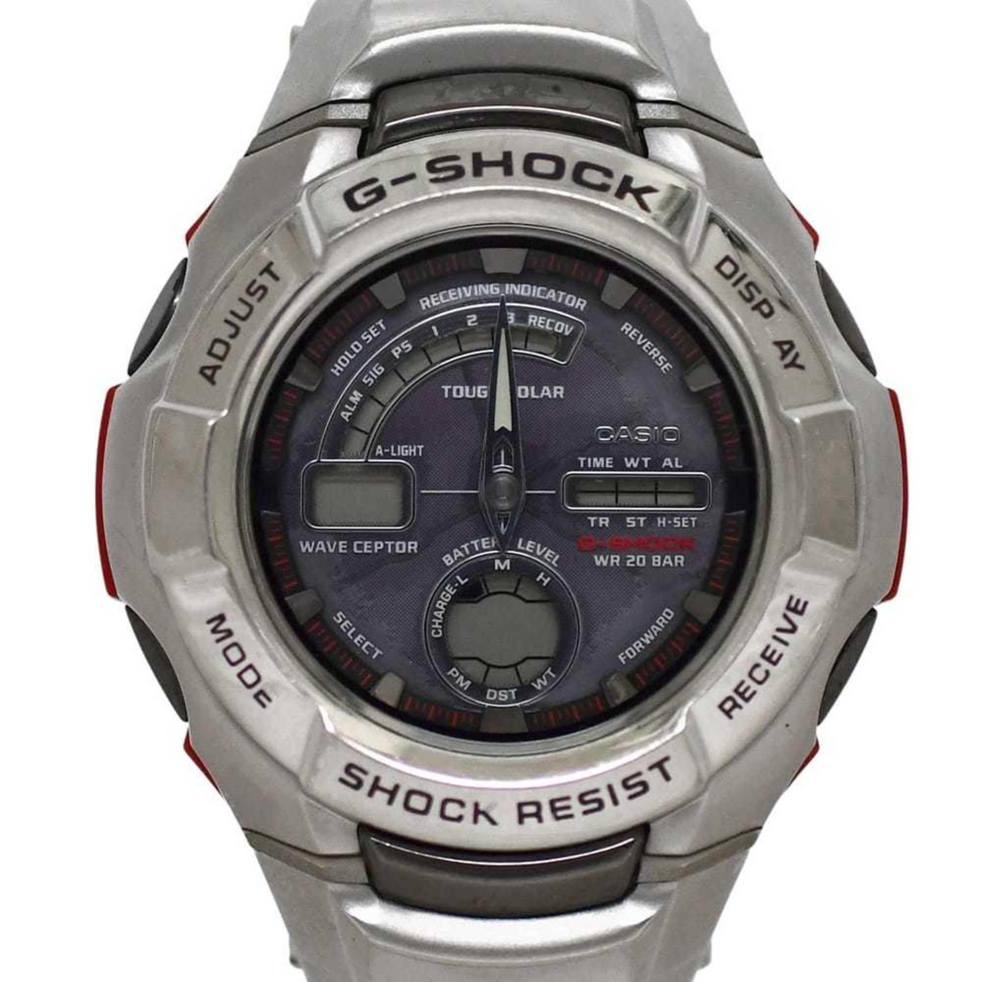 Casio The G Series Watch f-24971 Silver/Purple G-Shock GW-1210J Men's Stainless Steel Quartz CASIO Digital/Analog ec-24971