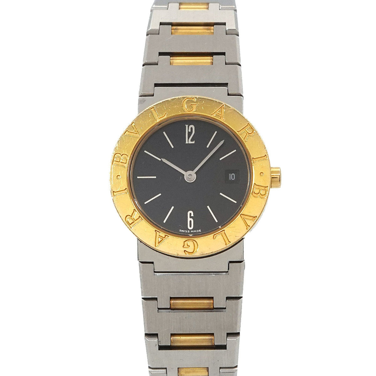 Bvlgari BB26SG horloge met zwarte wijzerplaat, 26 mm