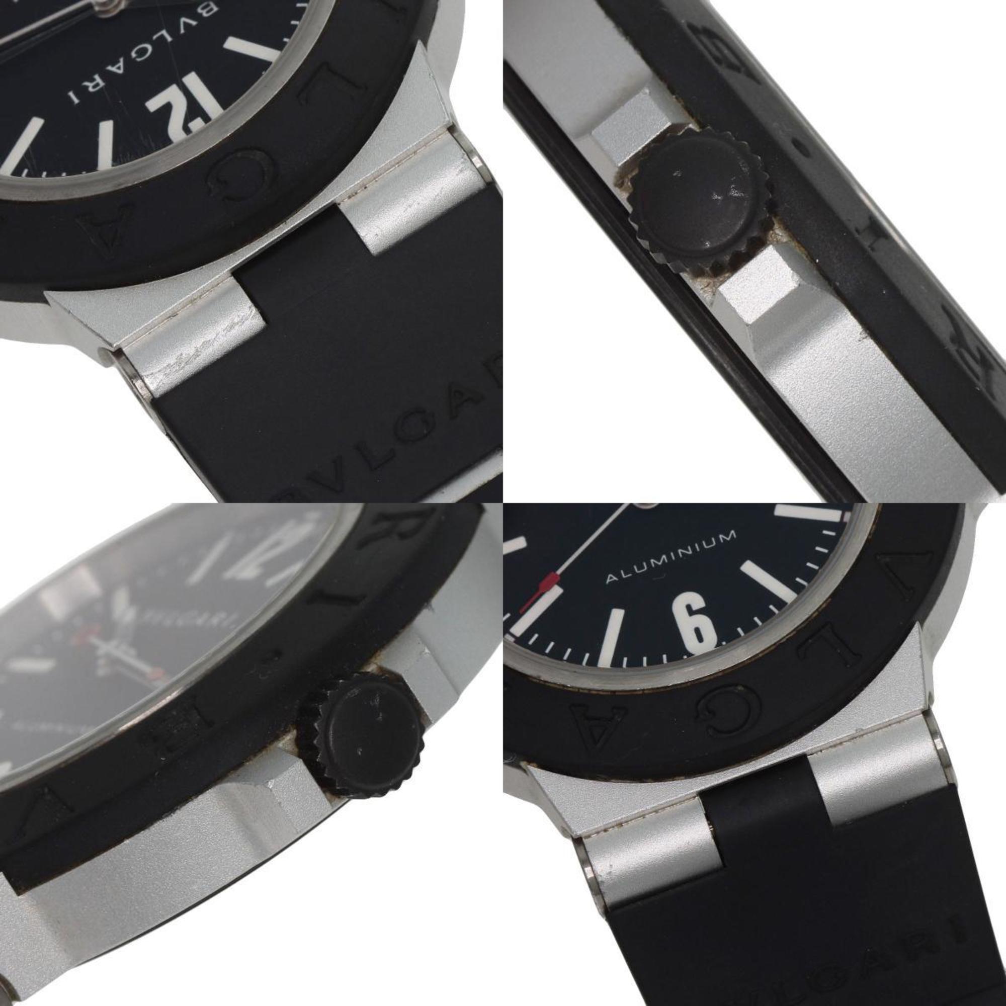 BVLGARI BB40AT Aluminium Date-horloge met rubberen band voor heren