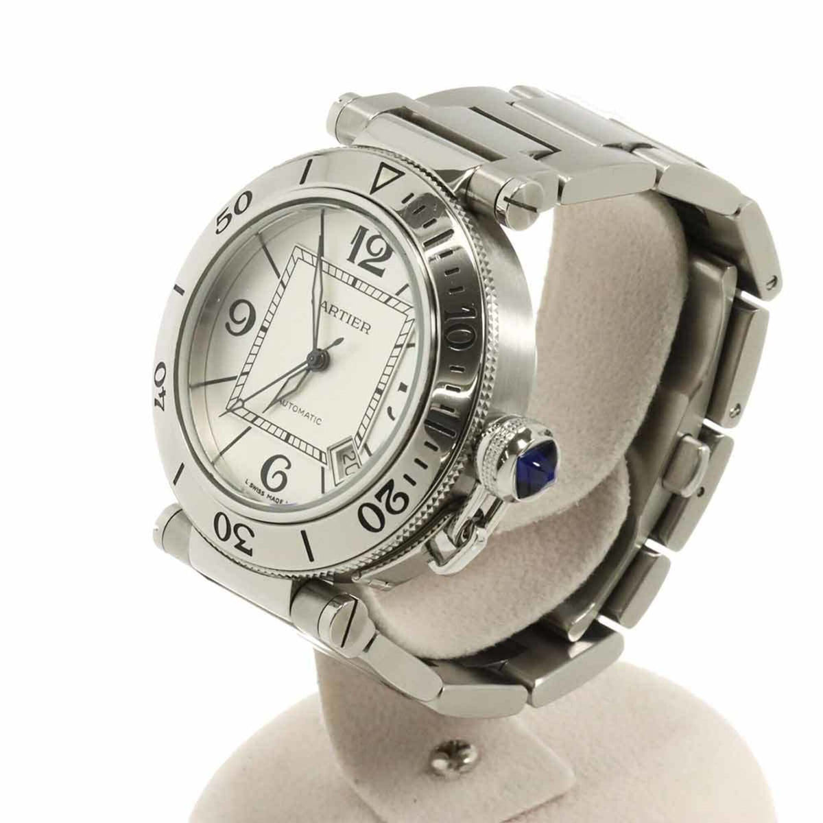 Cartier Pasha Seatimer W31080M7 met zilveren wijzerplaat 40mm Horloge