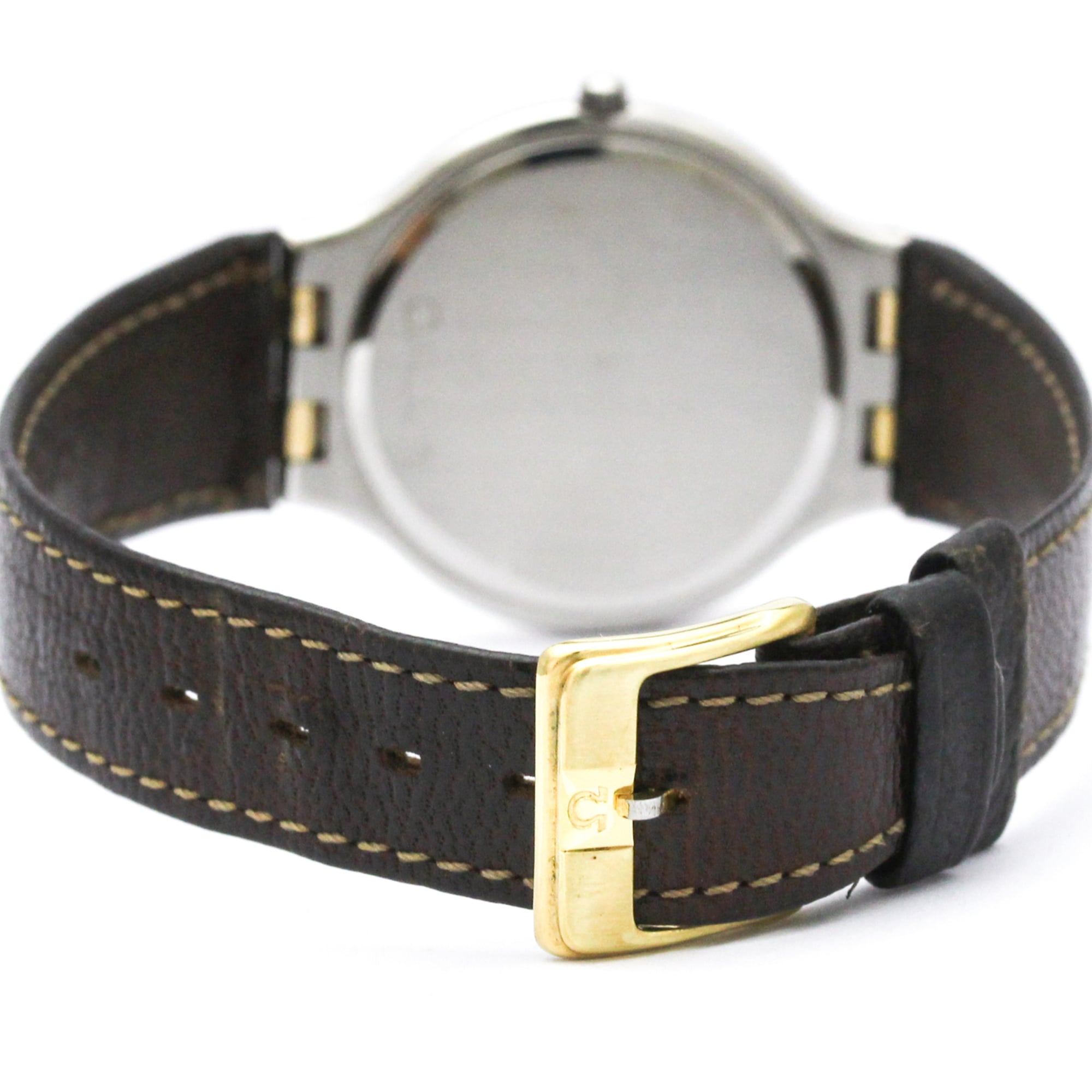 OMEGA De Ville Symbol Herrenuhr aus 18-karätigem Gold und Edelstahl Quarz 196.0316