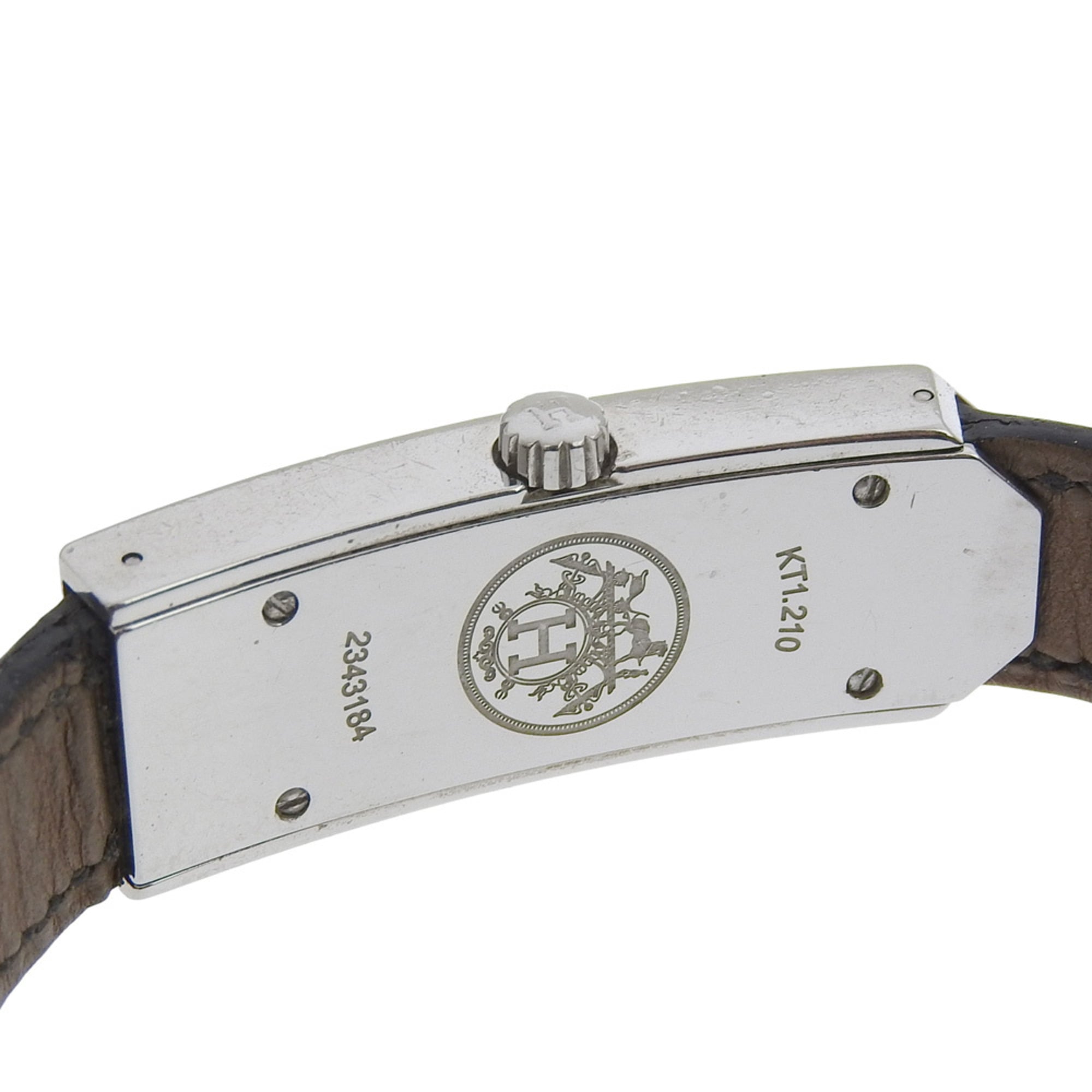 Montre Hermès Kelly II KT1.210, acier inoxydable, Quartz, affichage analogique, cadran Blanc, montre pour femme.