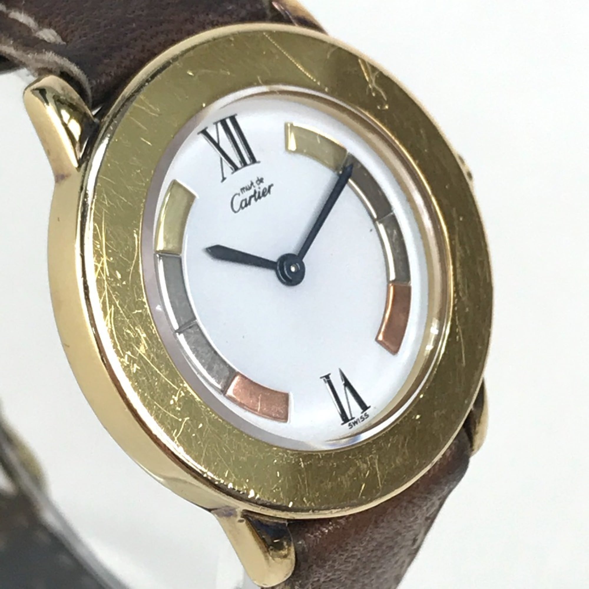 Cartier 1801 Mastrond Vermeil E-210908-30 White Dial 26mm Watch