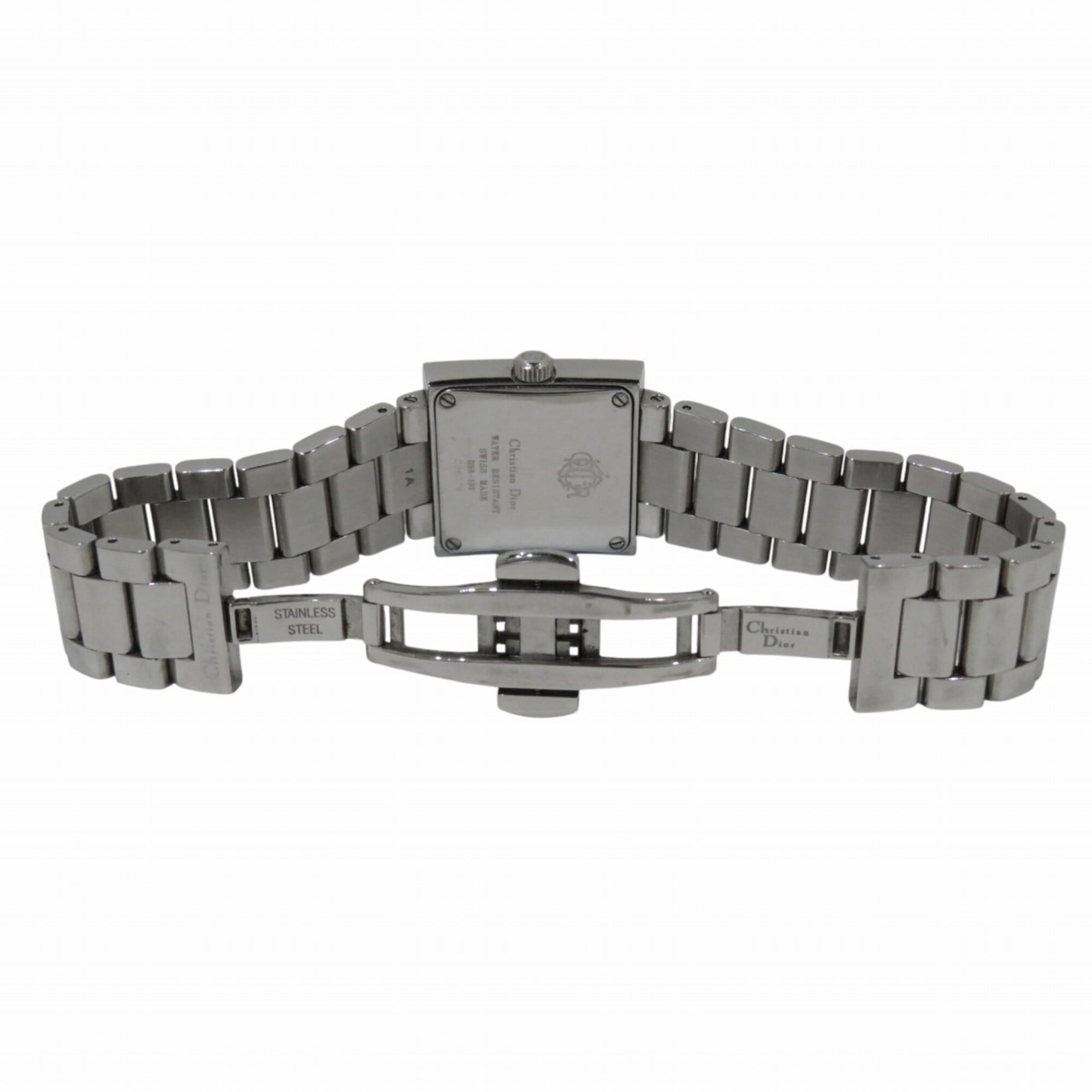Montre Christian Dior Riva, acier inoxydable, Quartz, cadran argenté, D98-100