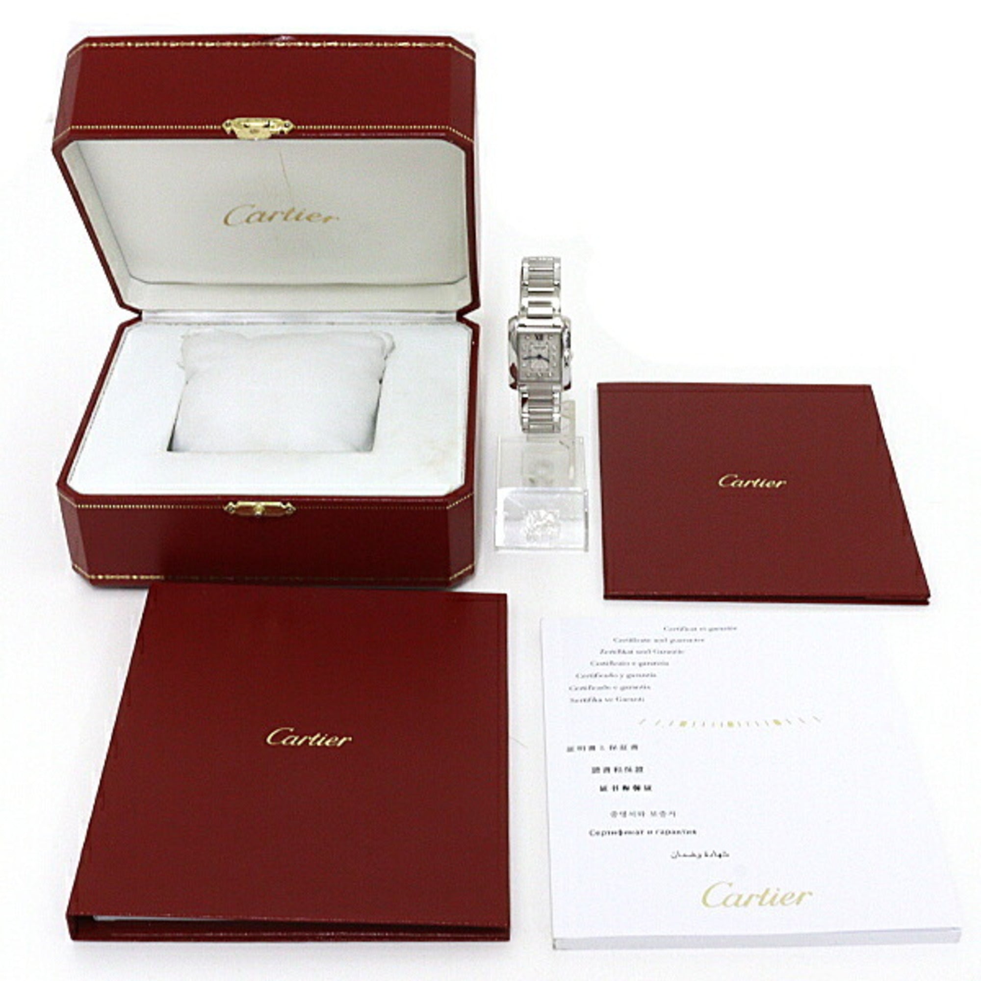 Cartier Tank Anglaise W4TA0003 Silver Dial 22mm Watch