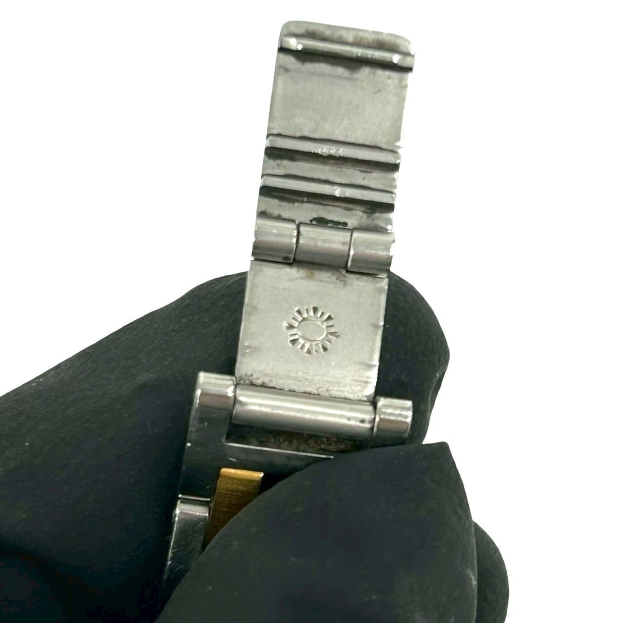 HERMES Vintage Profile GP Stainless Steel Quartz Gold 32947