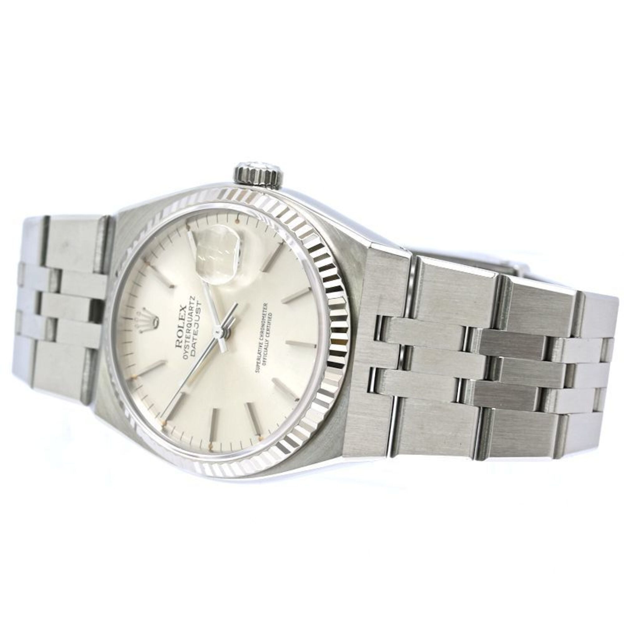 Rolex Datejust Oysterquartz 17014 Silber Zifferblatt 36 mm Uhr