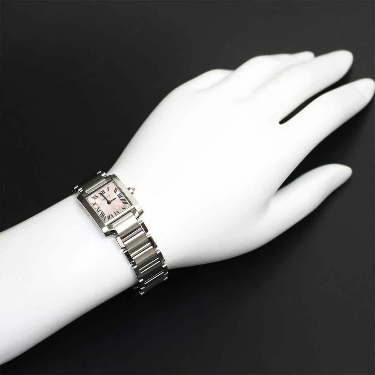 Montre Cartier Tank Française SM W51031Q3 Rose, cadran argenté, 20 mm