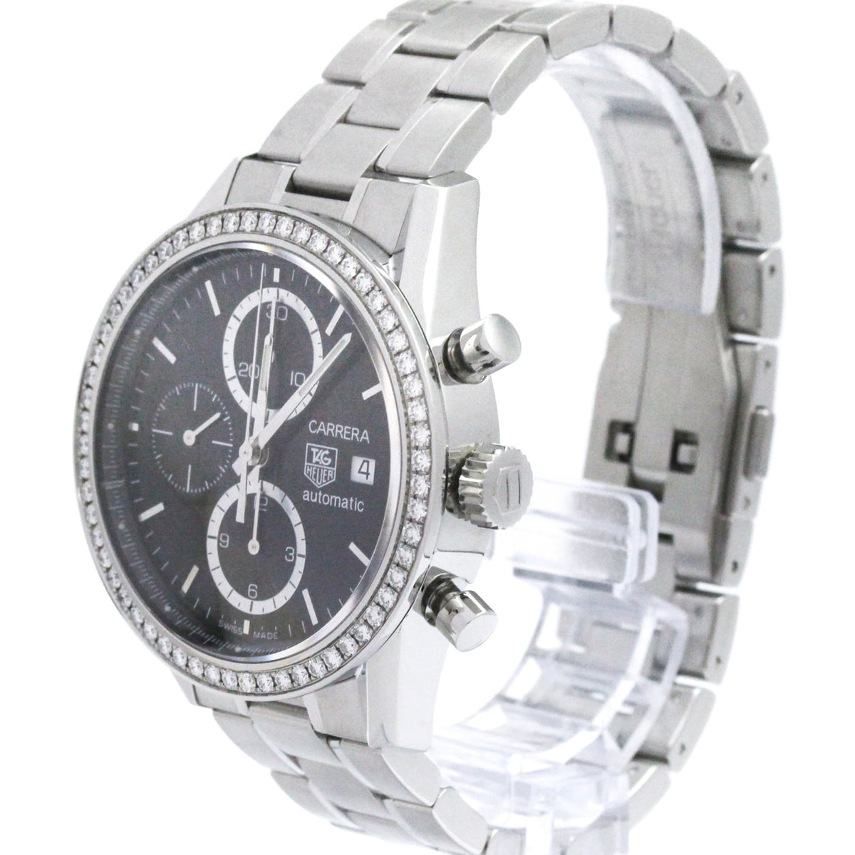 TAG Heuer Carrera CV201J horloge met zwarte wijzerplaat, 42 mm