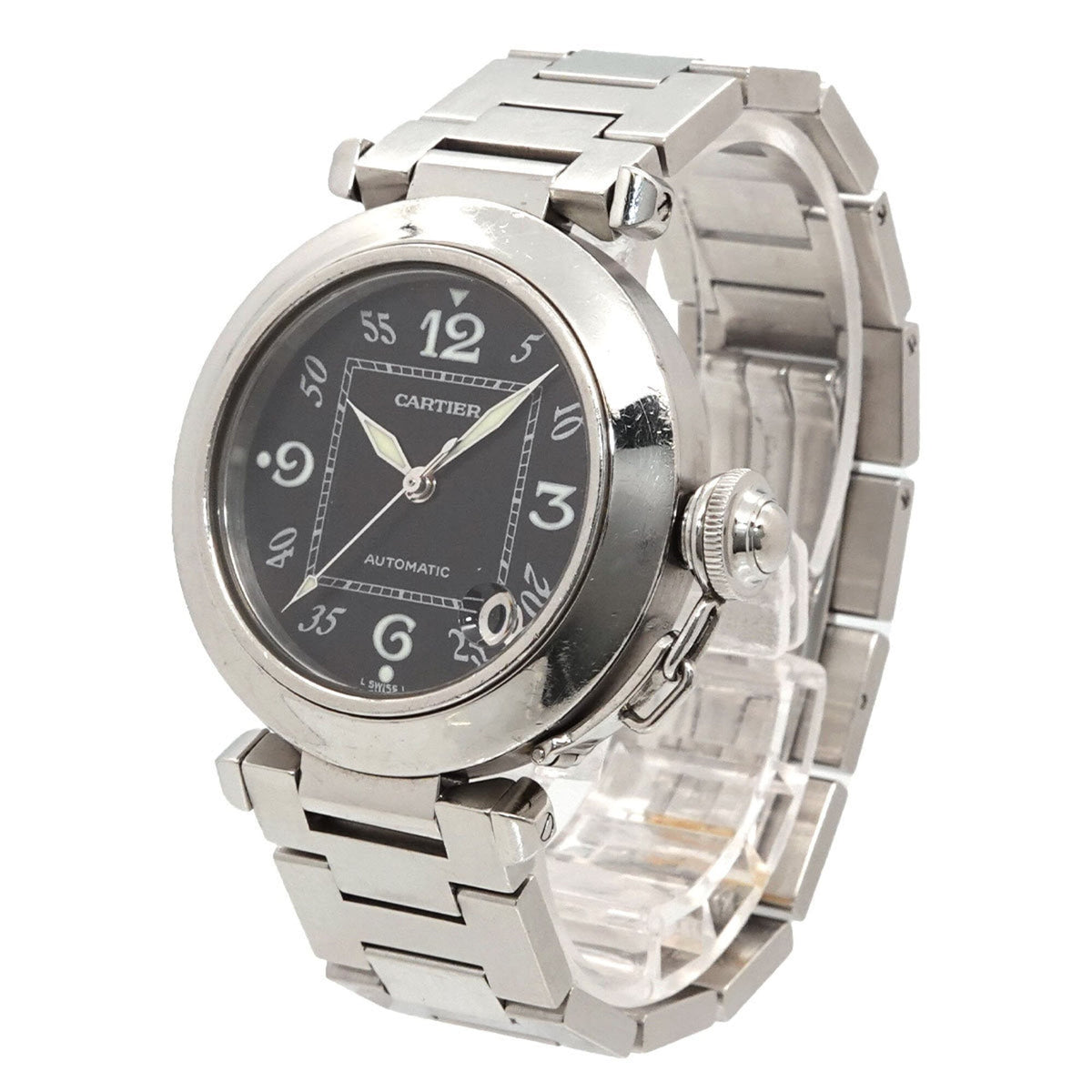 Cartier Pasha C W31043M7 Black Dial 35mm Watch