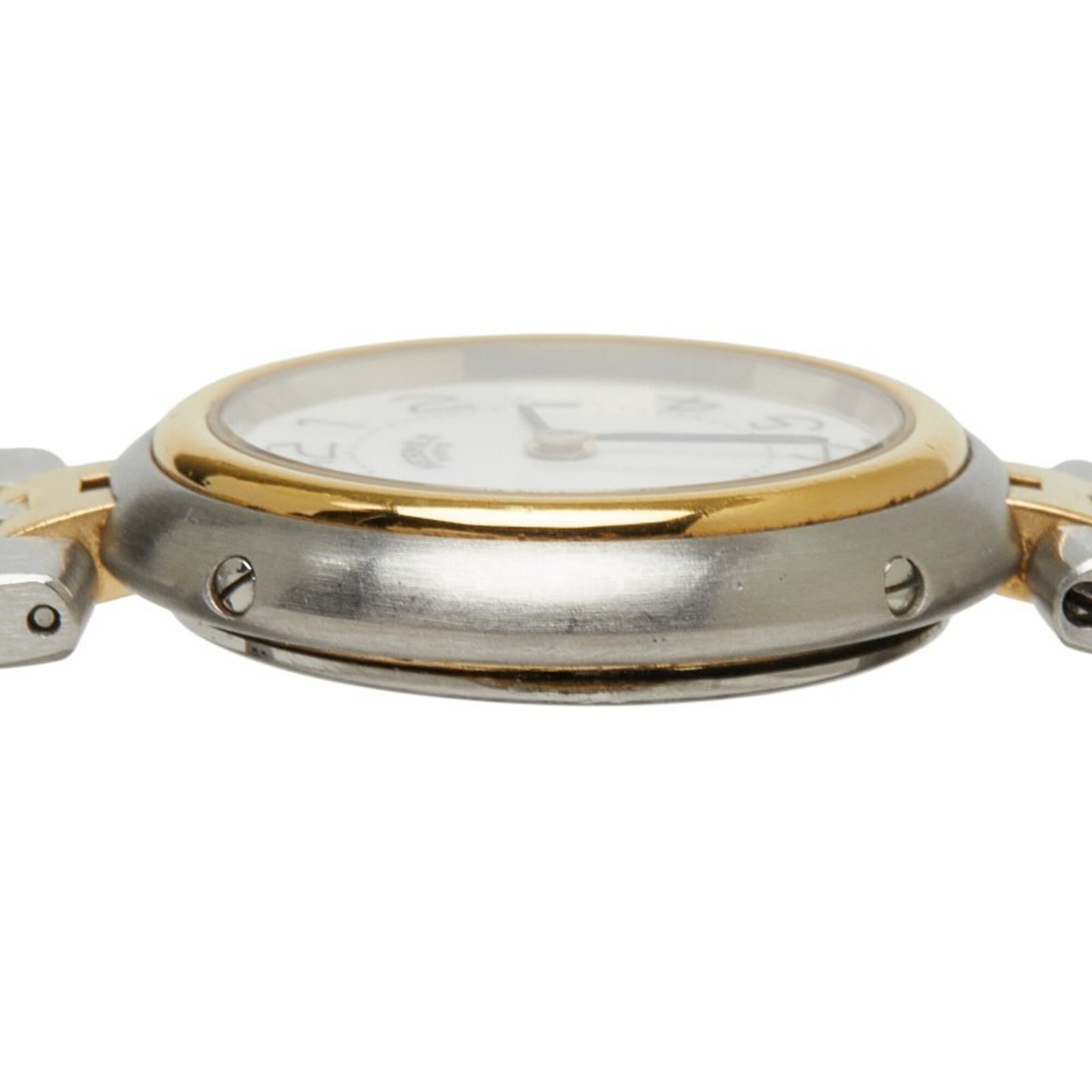 Hermes Profile Quartz White Dial Stainless Steel Plated Wo.