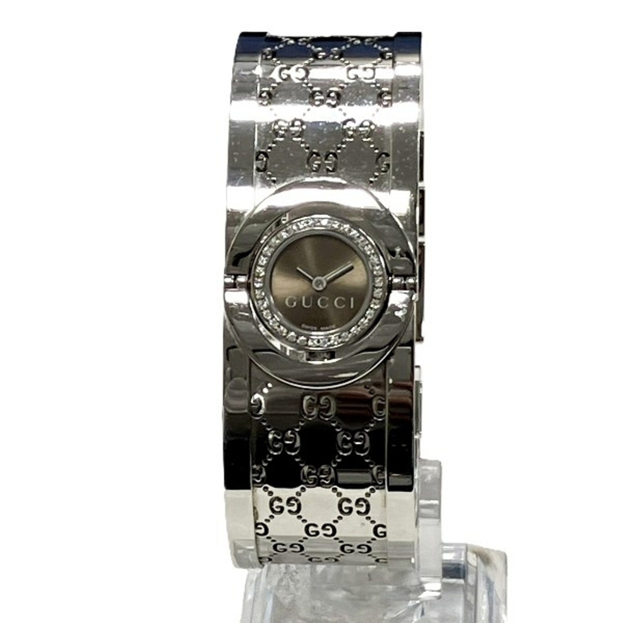Gucci wristwatch, total weight 53.2g, stainless steel, quartz movement, brown dial, 112