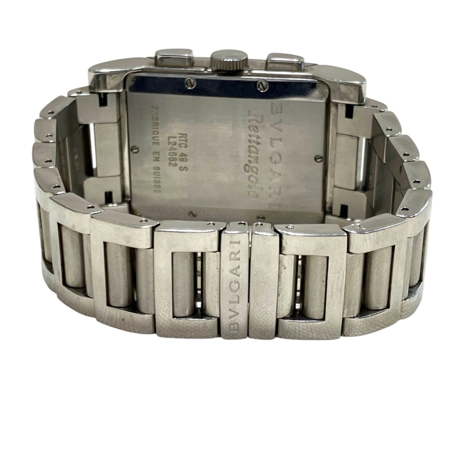 Bulgari BVLGARI Rettangolo-horloge, totaalgewicht 121 g, roestvrij staal, quartz uurwerk, zilveren wijzerplaat, RTC49S