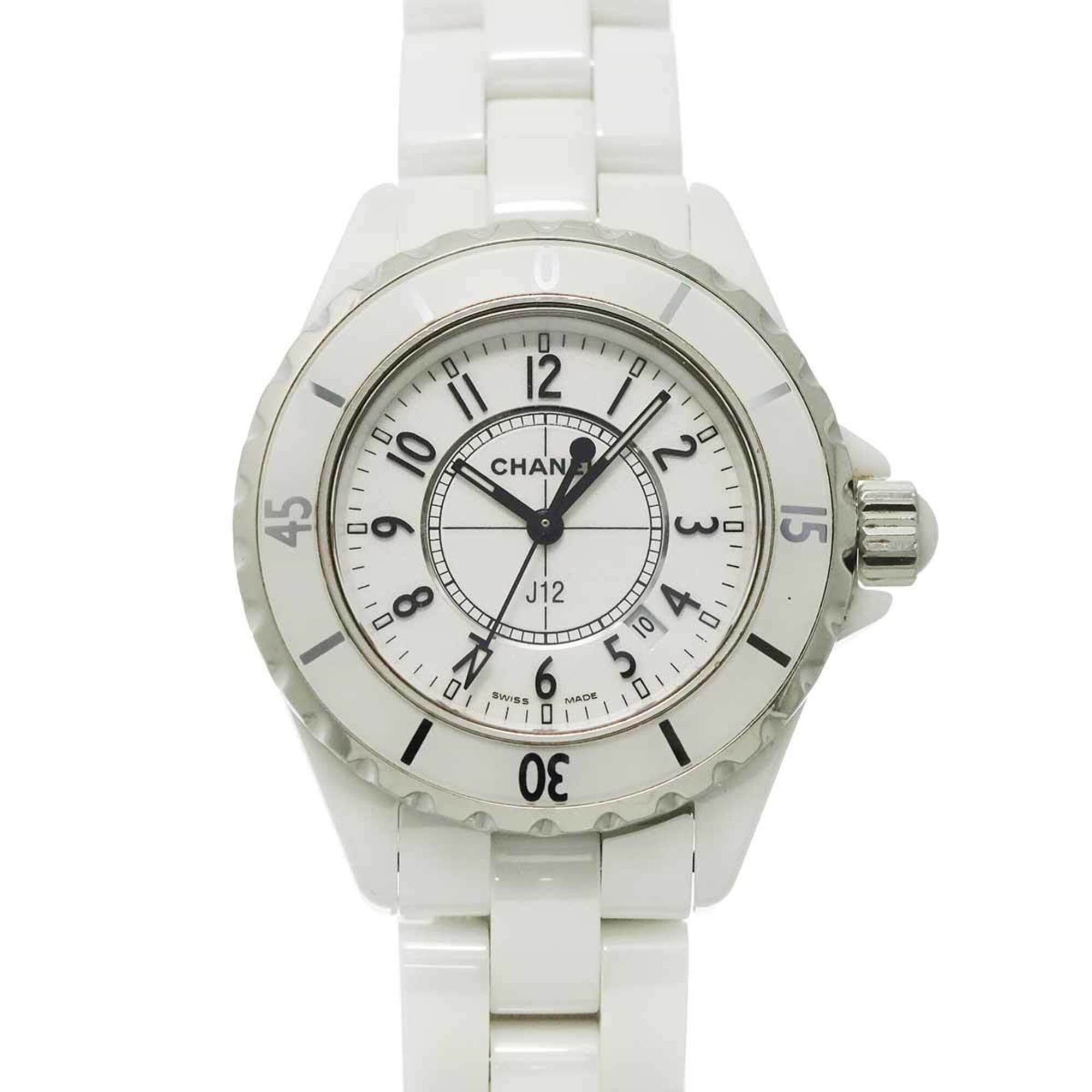 Chanel J12 33mm H0968 Women's Watch, Date Display, White Ceramic Quartz Watch