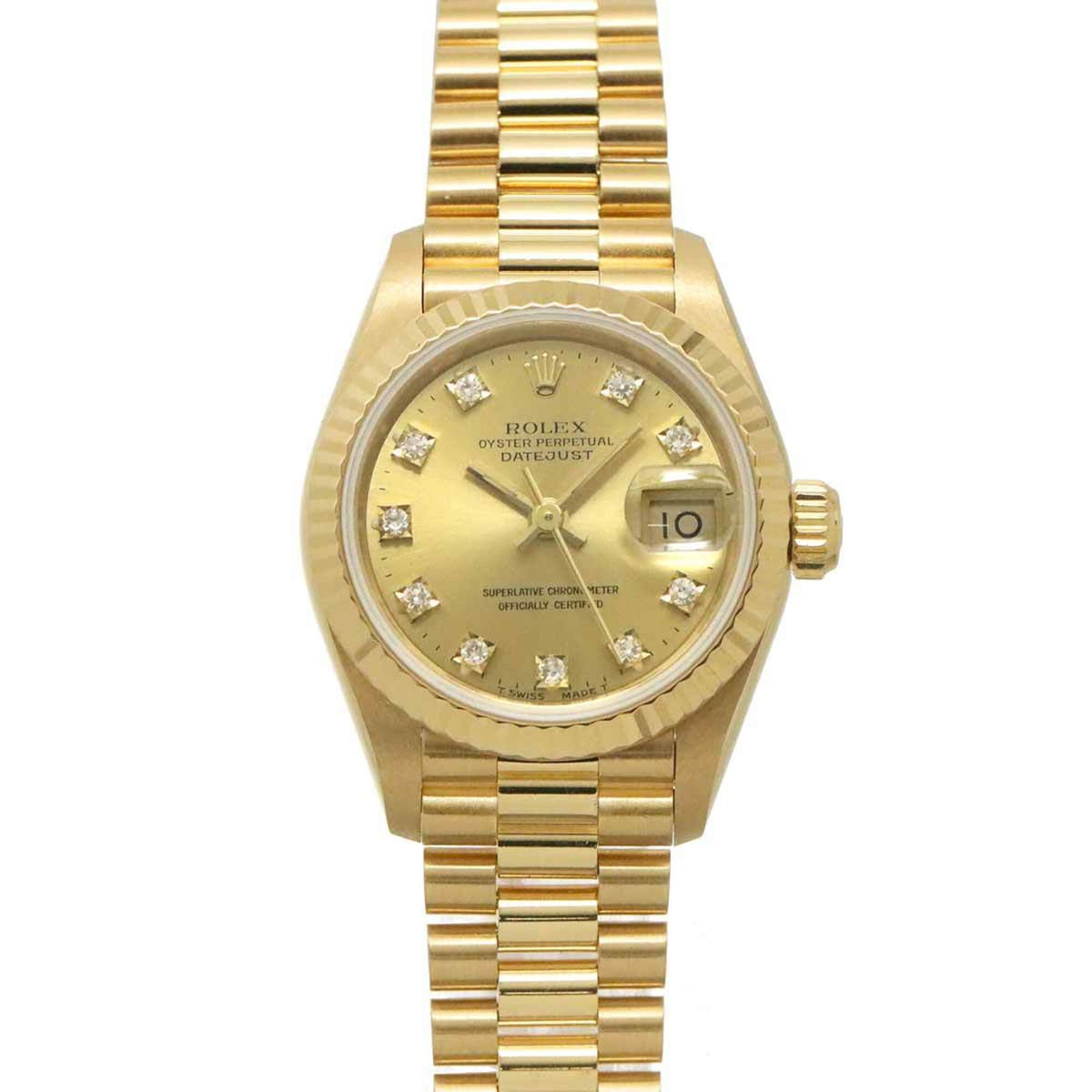 Rolex Datejust 69178G horloge met champagnekleurige wijzerplaat, 26 mm