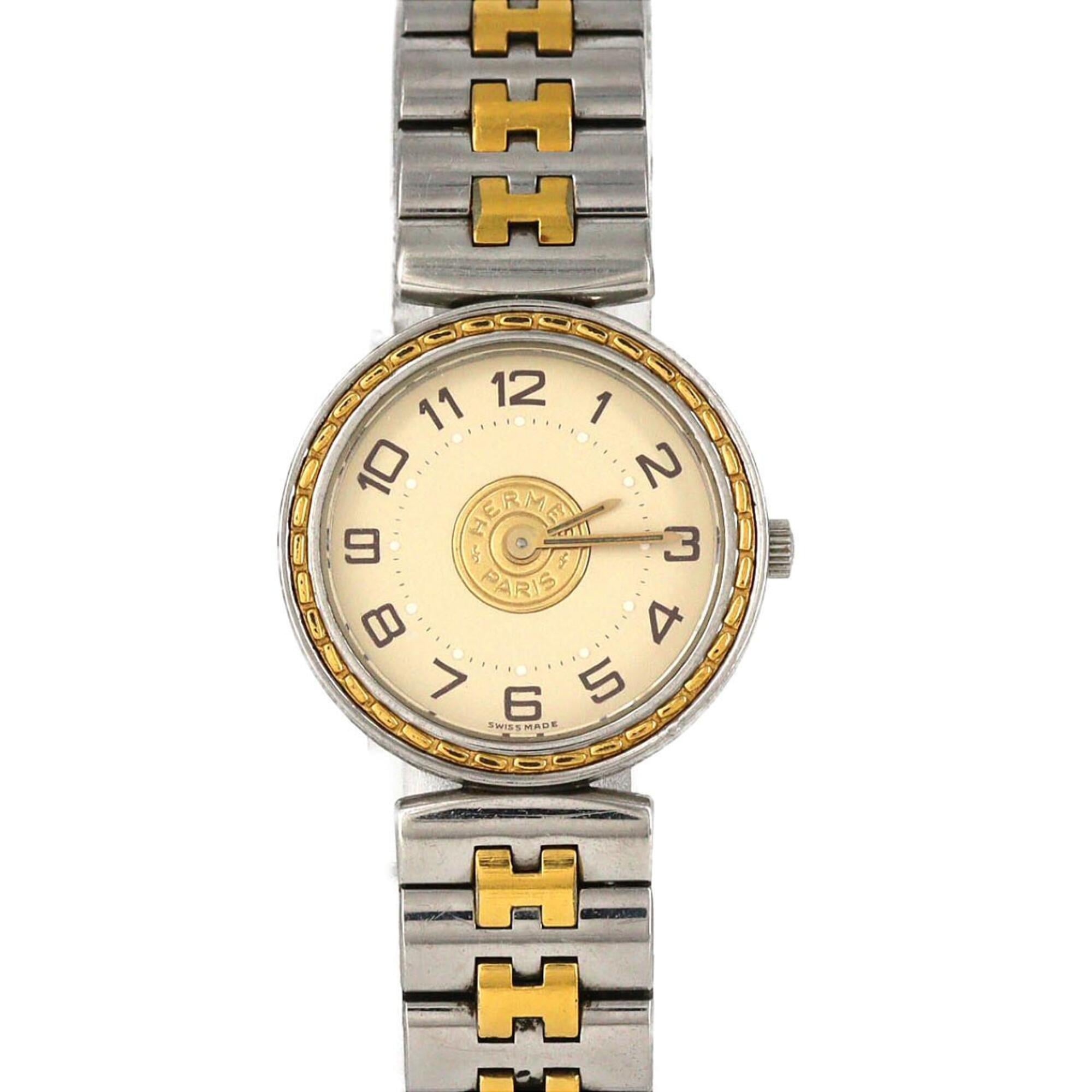 Hermes Sellier GZl1jdtx Ivory Dial 24mm Watch