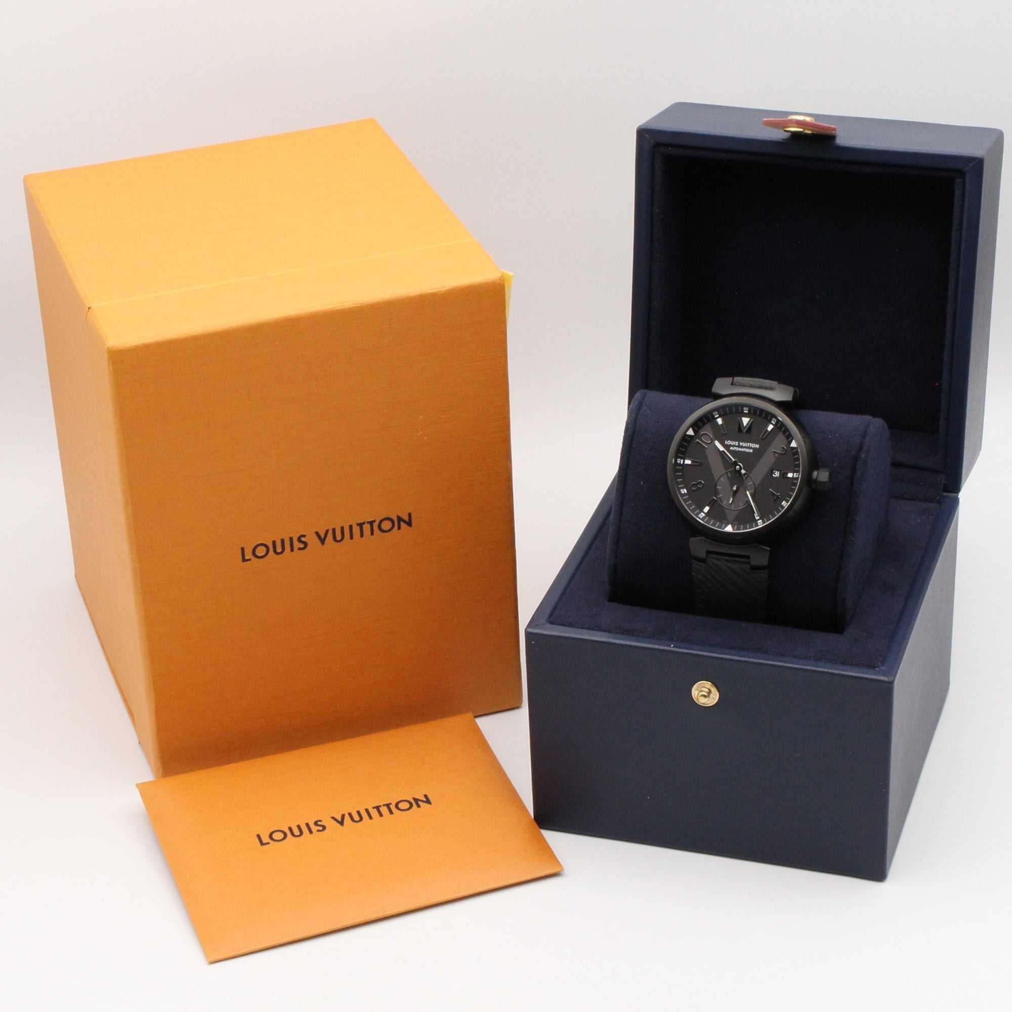 Louis Vuitton Tambour Q1D22 Black Dial Stainless steel 41mm Watch