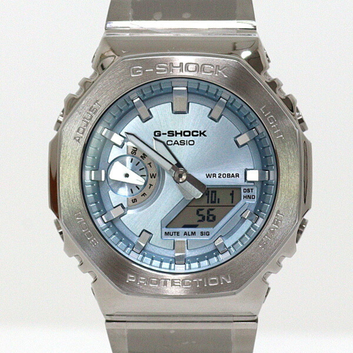 Casio G-Shock GM-2110D-2AJF horloge met blauwe wijzerplaat, 44 mm